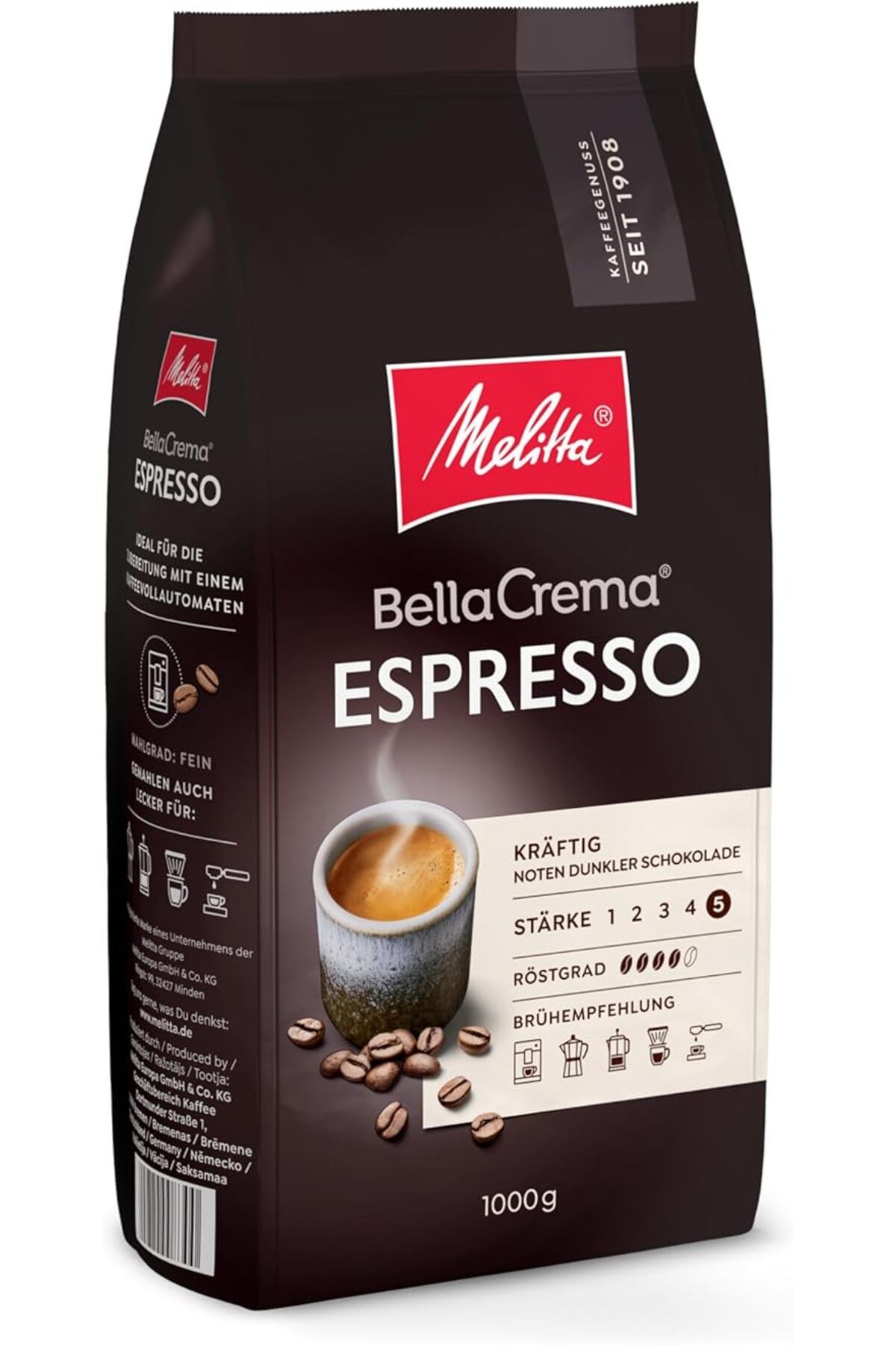 ShopZum Bellacrema Espresso, Bütün Çekirdekli, 1 Kg