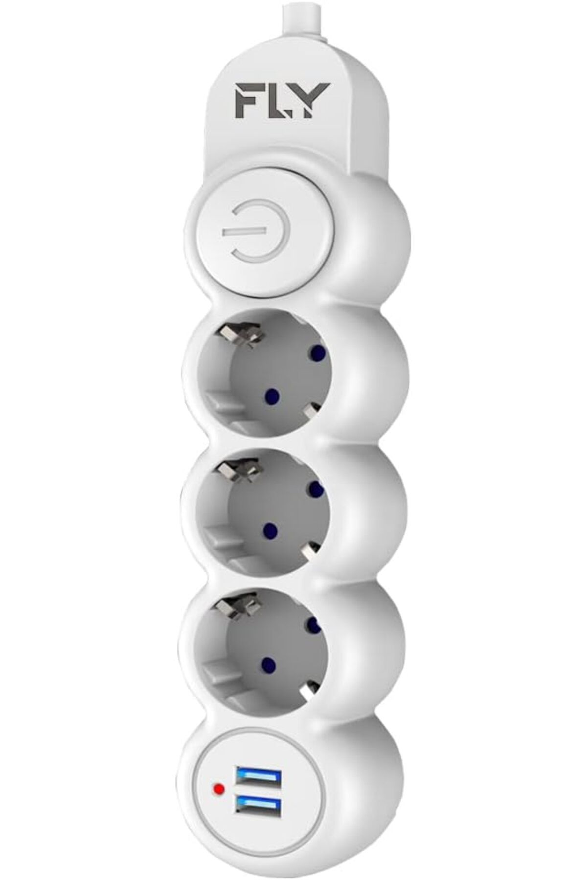 ShopZum 3393 Termal Akım Korumalı, Korumalı, 2 X Usb, 2Mt Uzatma Kablosu 3'Lü Priz