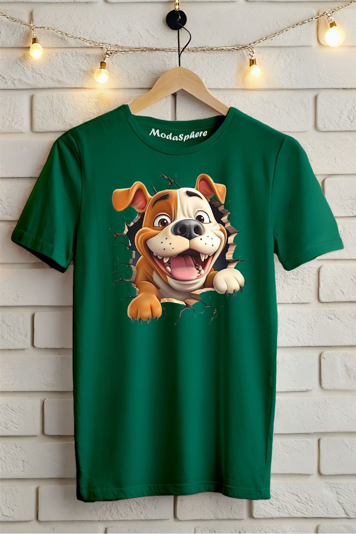 ModaSphere Cute Dog Baskılı Unisex Oversize Tişört
