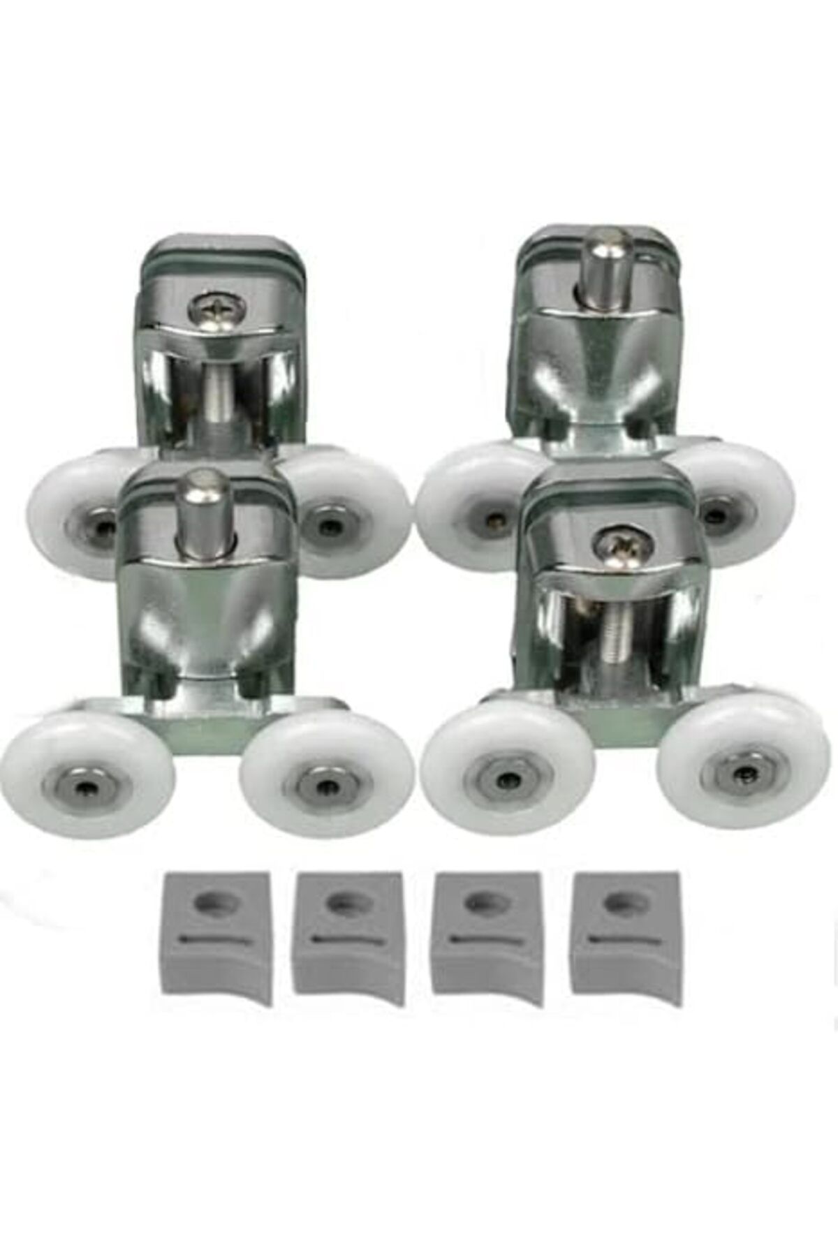 ShopZum Metal Gövdeli Duşakabin Tekerlek Takımı 2 Alt 2 Üst Teker Rulmanı 24 Mm