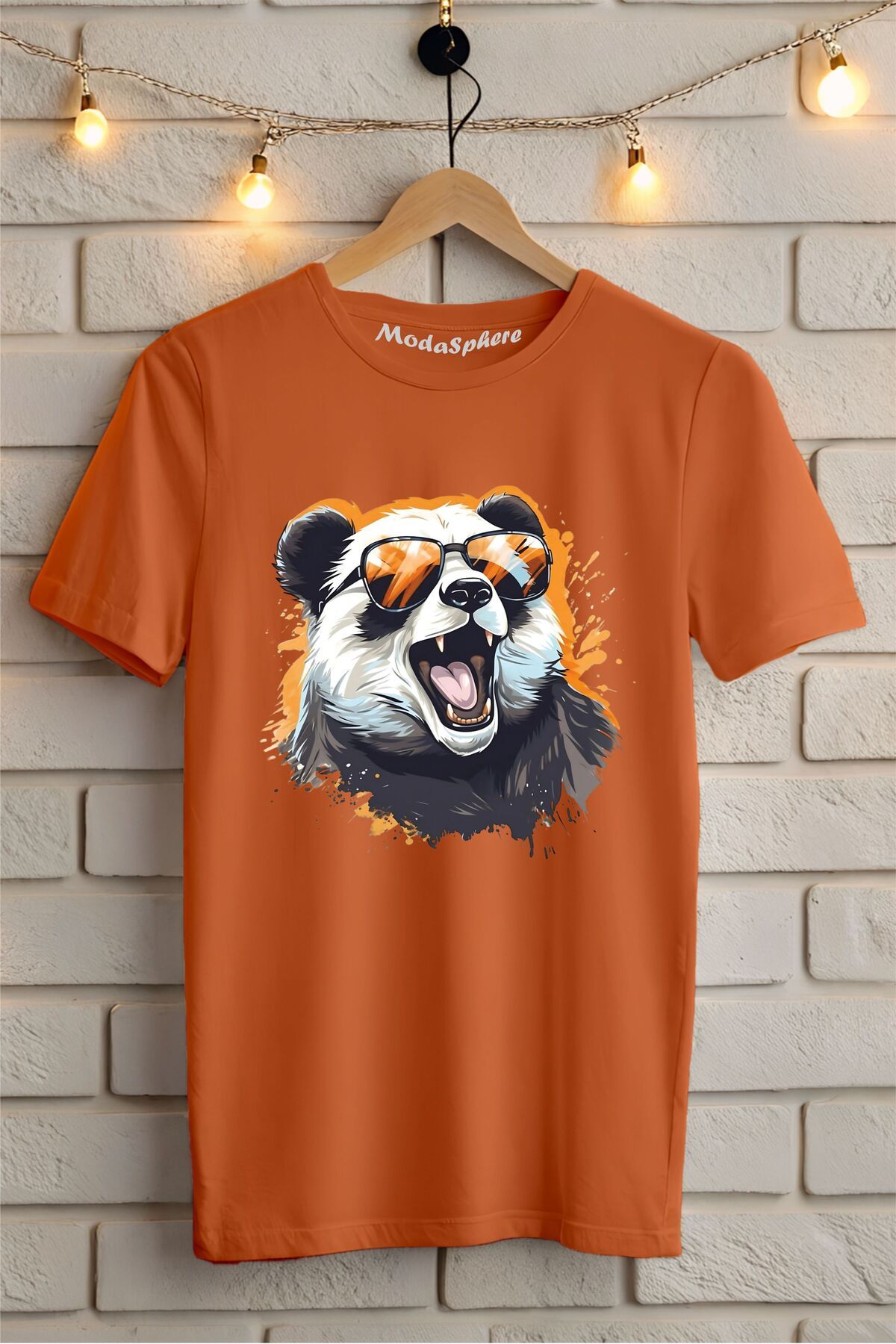 ModaSphere Panda Baskılı Unisex Oversize Tişört