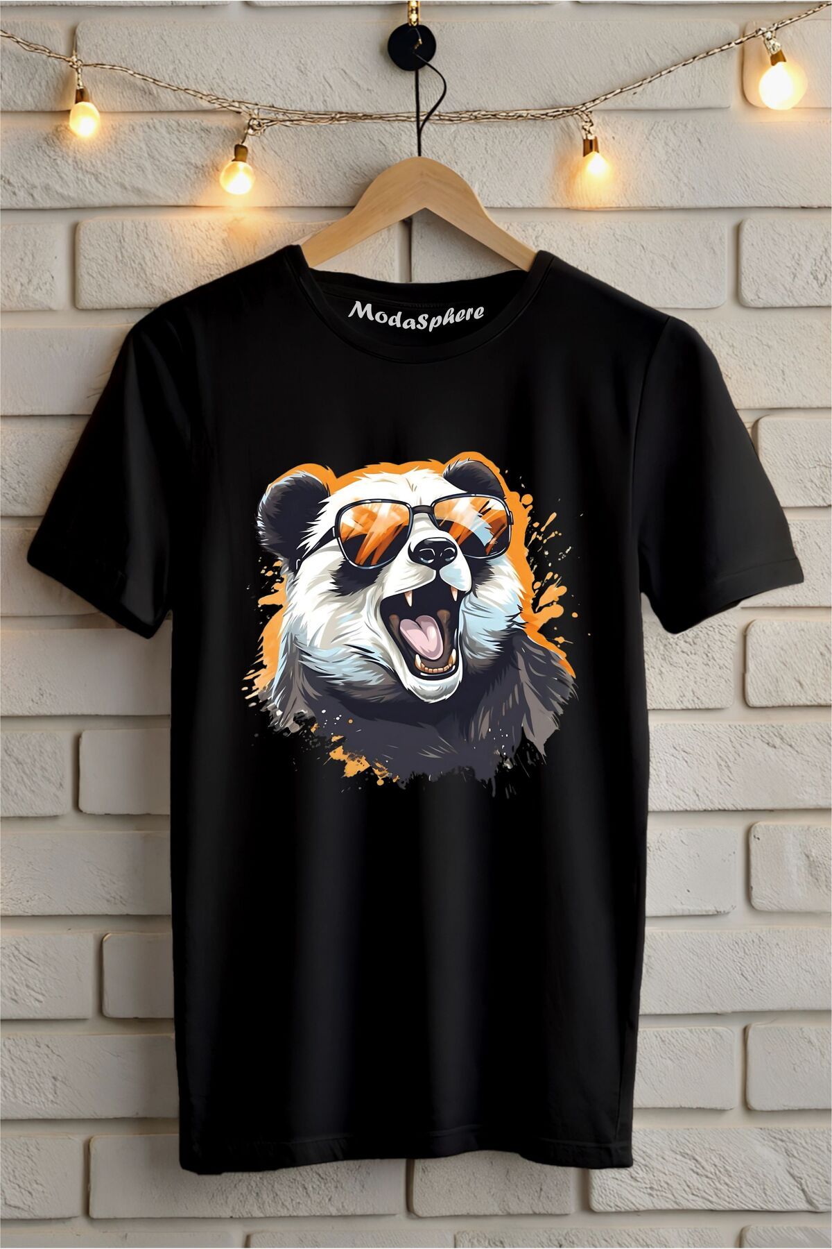 ModaSphere Panda Baskılı Unisex Oversize Tişört