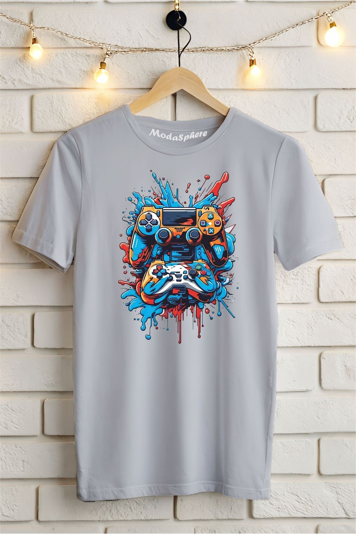 ModaSphere Gamepad Baskılı Unisex Oversize Tişört