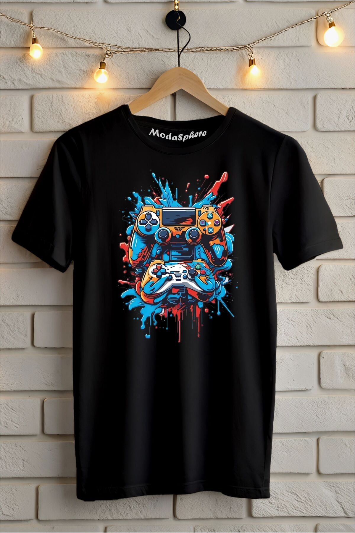ModaSphere Gamepad Baskılı Unisex Oversize Tişört