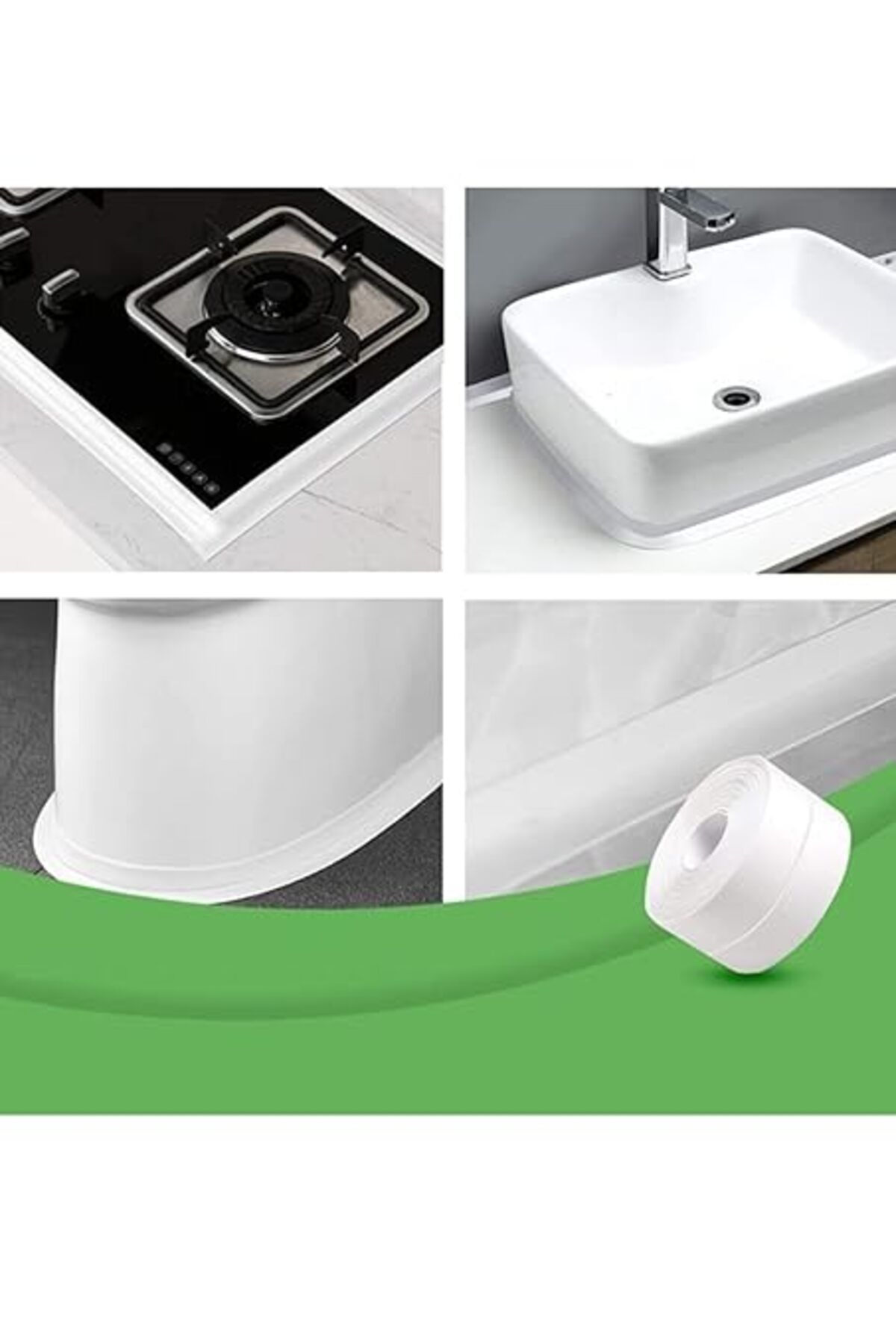 ShopZum Sızdırmazlık Bandı Lavabo Bantı Banyo Mutfak Lavabo Küvet Duş Teknesi Su Geçirmez Kenar