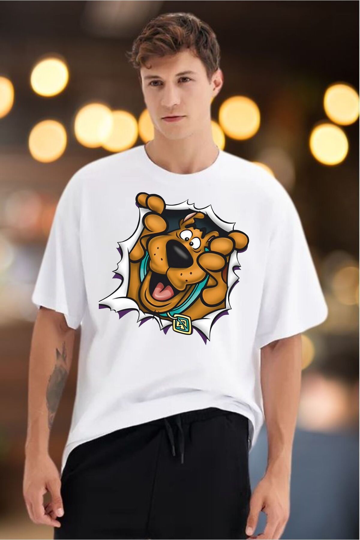 ModaSphere Scooby Doo Baskılı Unisex Oversize Tişört