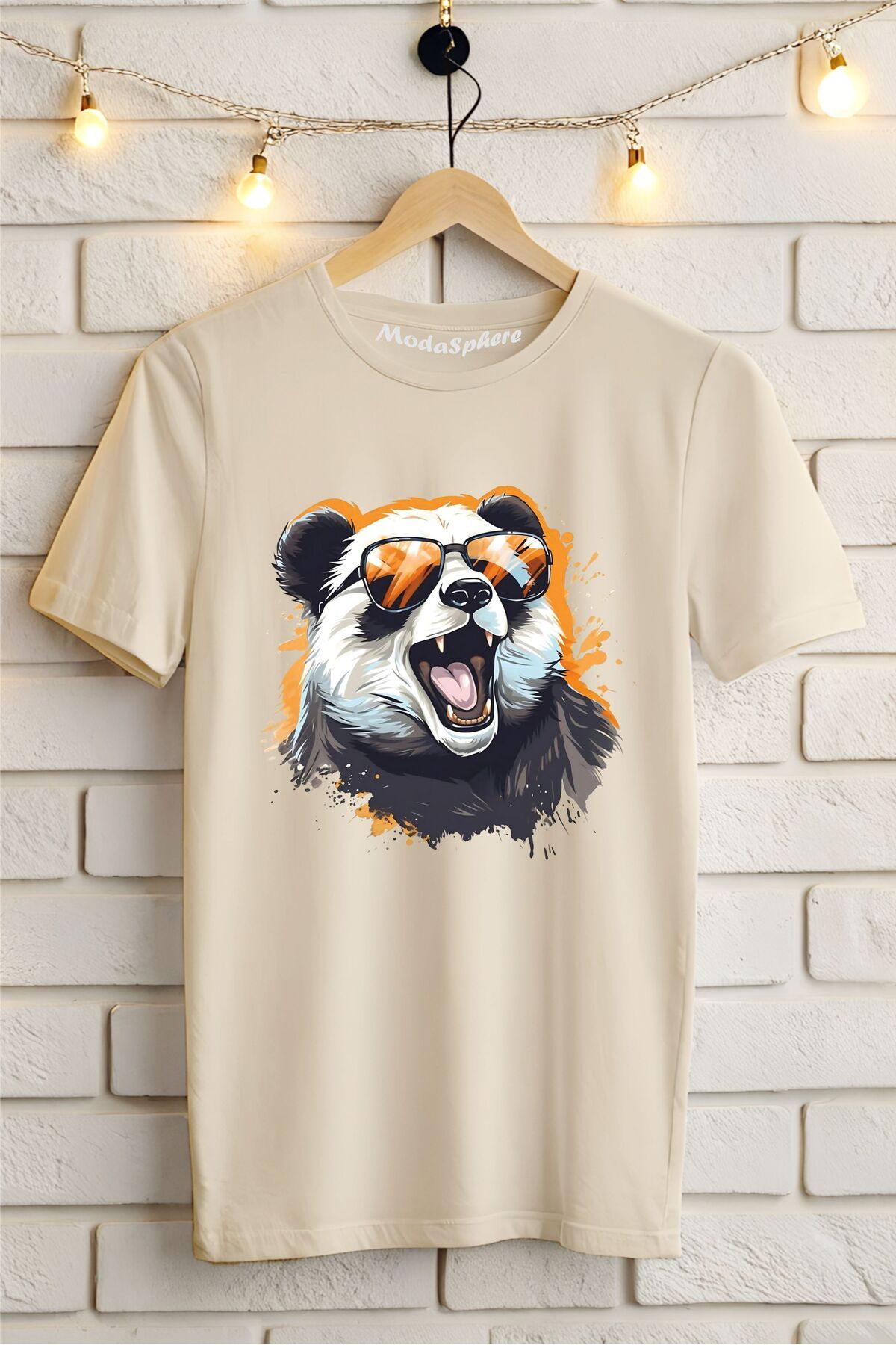 ModaSphere Panda Baskılı Unisex Oversize Tişört