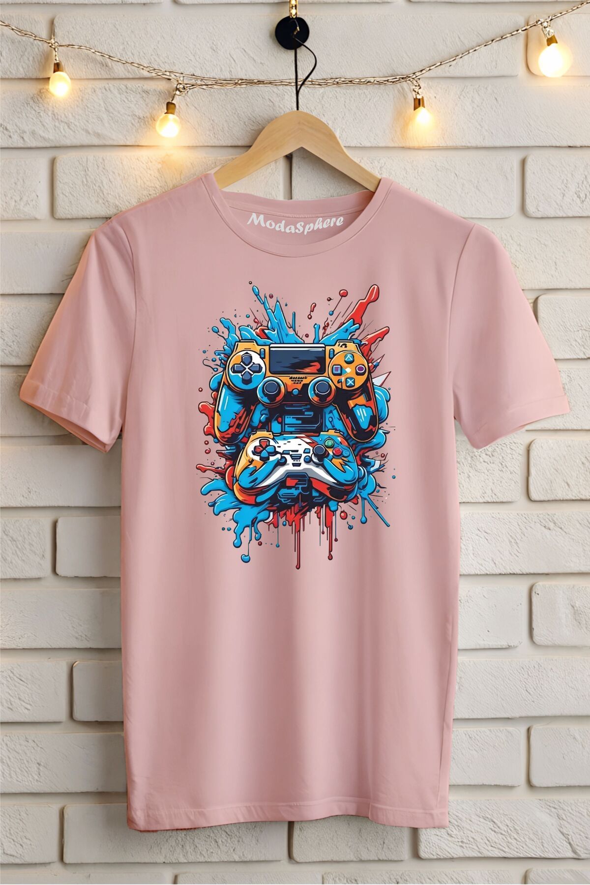 ModaSphere Gamepad Baskılı Unisex Oversize Tişört