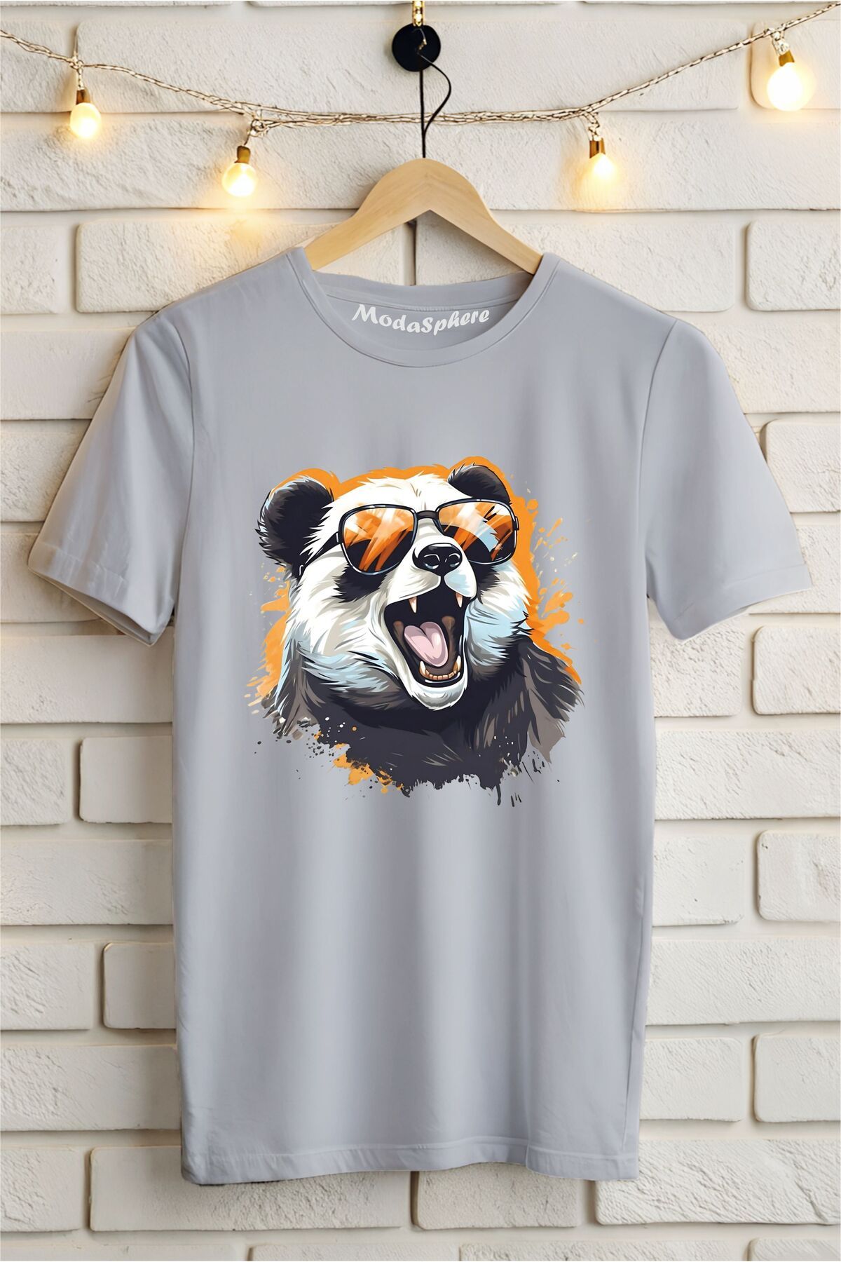 ModaSphere Panda Baskılı Unisex Oversize Tişört