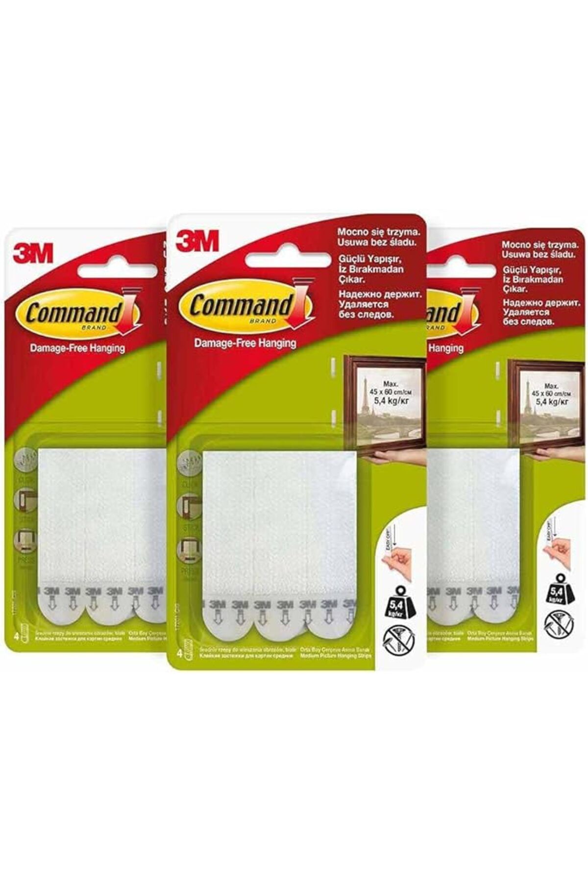 ShopZum 17201-4Pk Orta Boy Cırt Cırt Bant, 3X