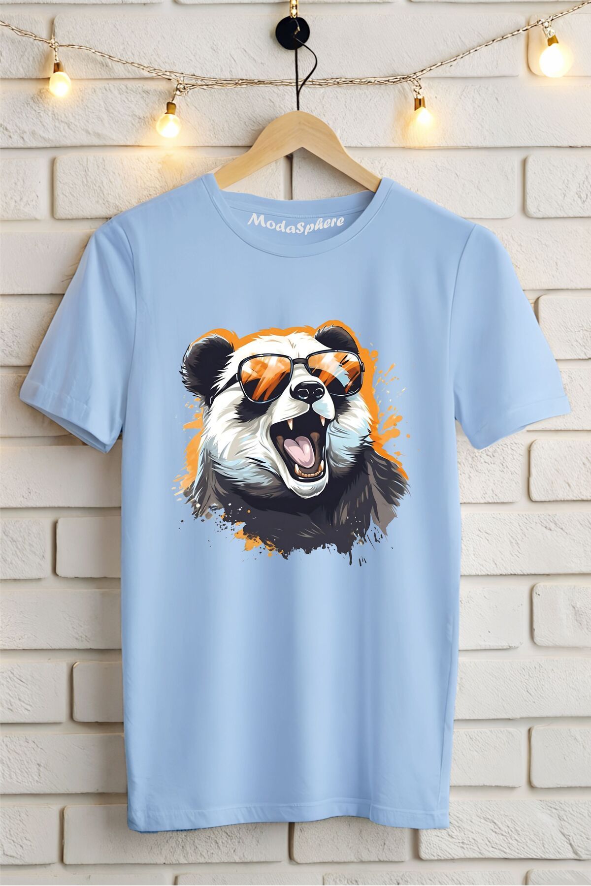 ModaSphere Panda Baskılı Unisex Oversize Tişört