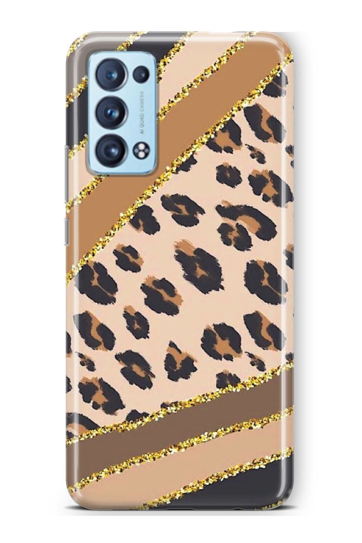 Activist Oppo Reno 6 Kılıf Kamera Korumalı Baskılı Silikon Kapak - Leoparmix