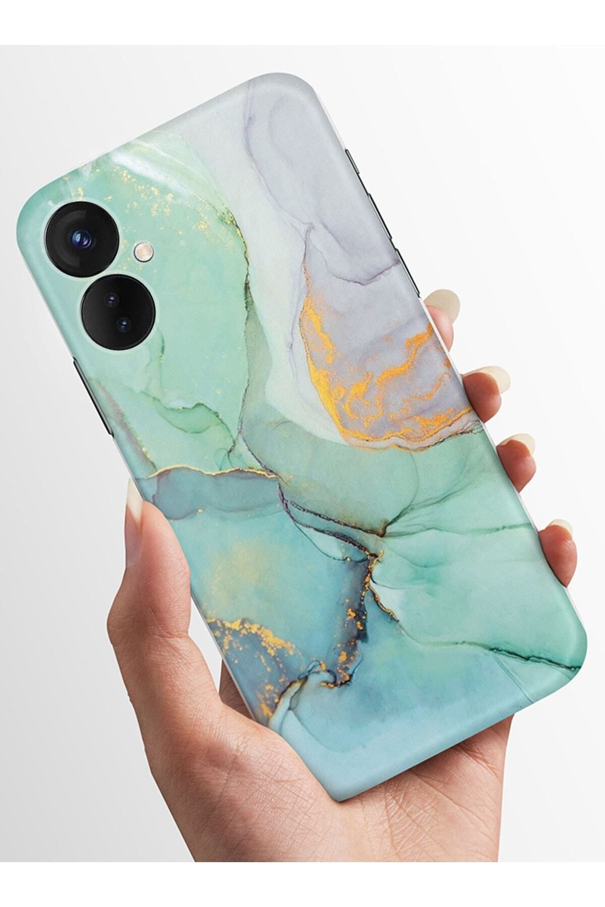 TECNO Camon 19 Pro Kılıf Kamera Korumalı Baskılı Silikon Kapak - Greenmarble
