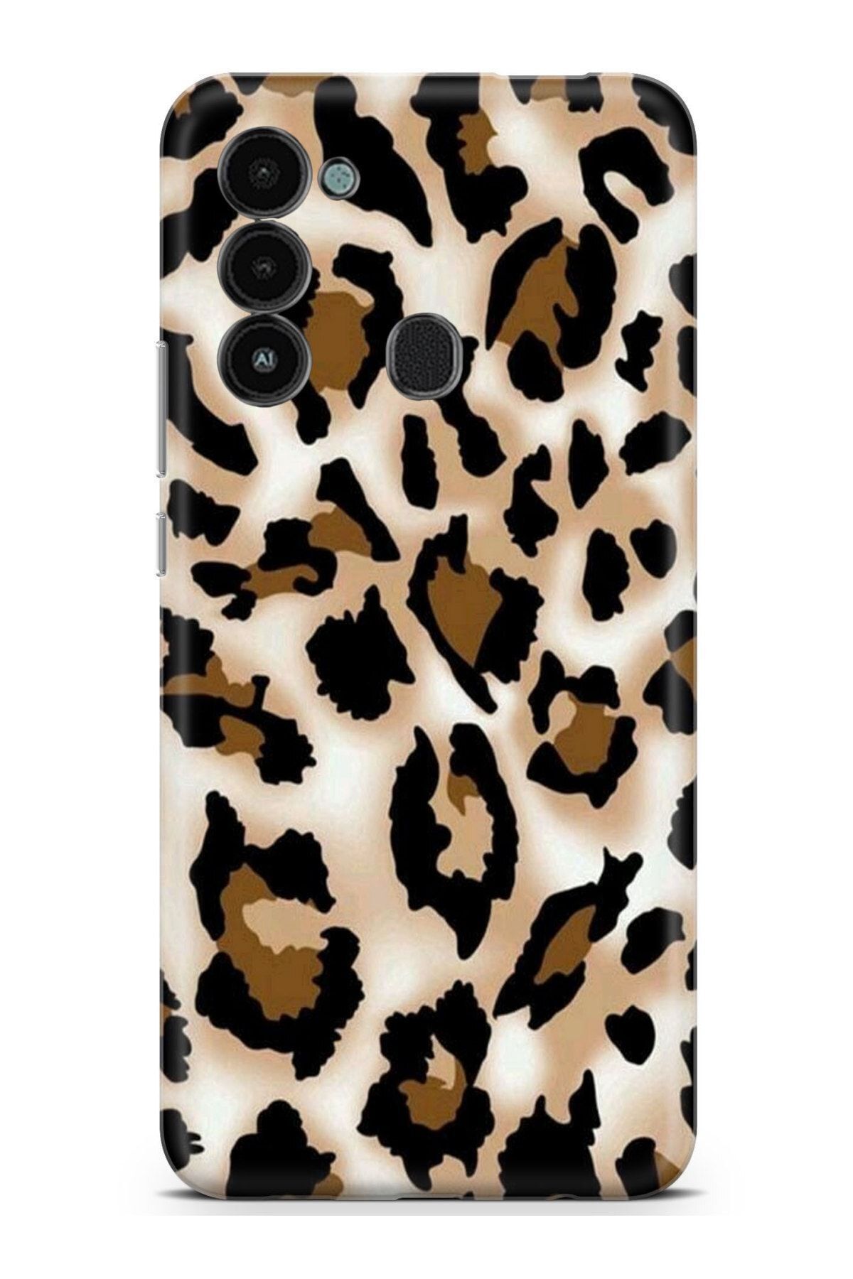 TECNO Spark 8c Kılıfı HD Kalite Baskılı Parlak Silikon Kapak - Leopar4