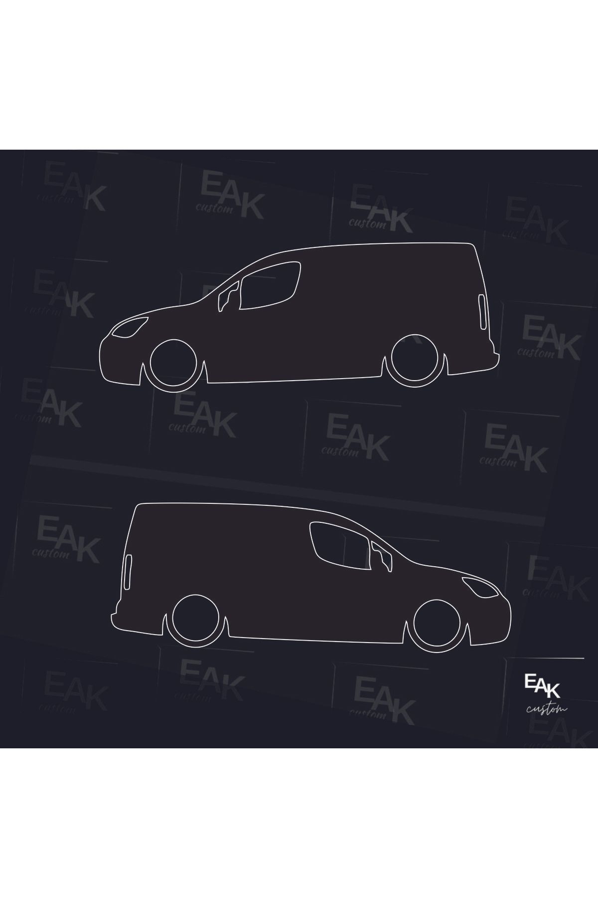 eakcustom PEUGEOT PARTNER oto sticker (18cm x 6cm) (2ADET)
