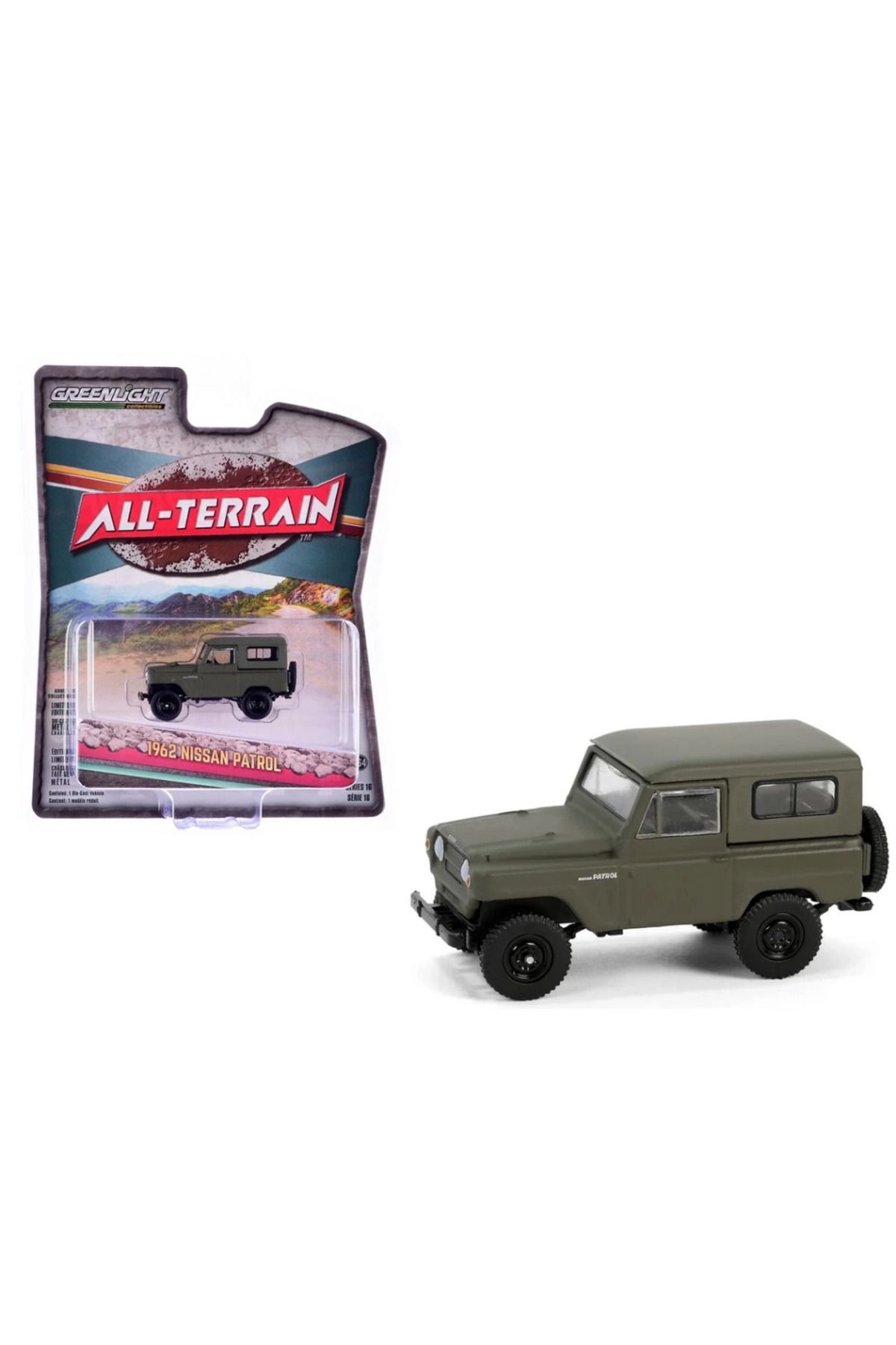 NW NessiWorld Nessiworld Greenlight 1/64 All-Terrain Series 16- 1962 Patrol Matt Olive Green