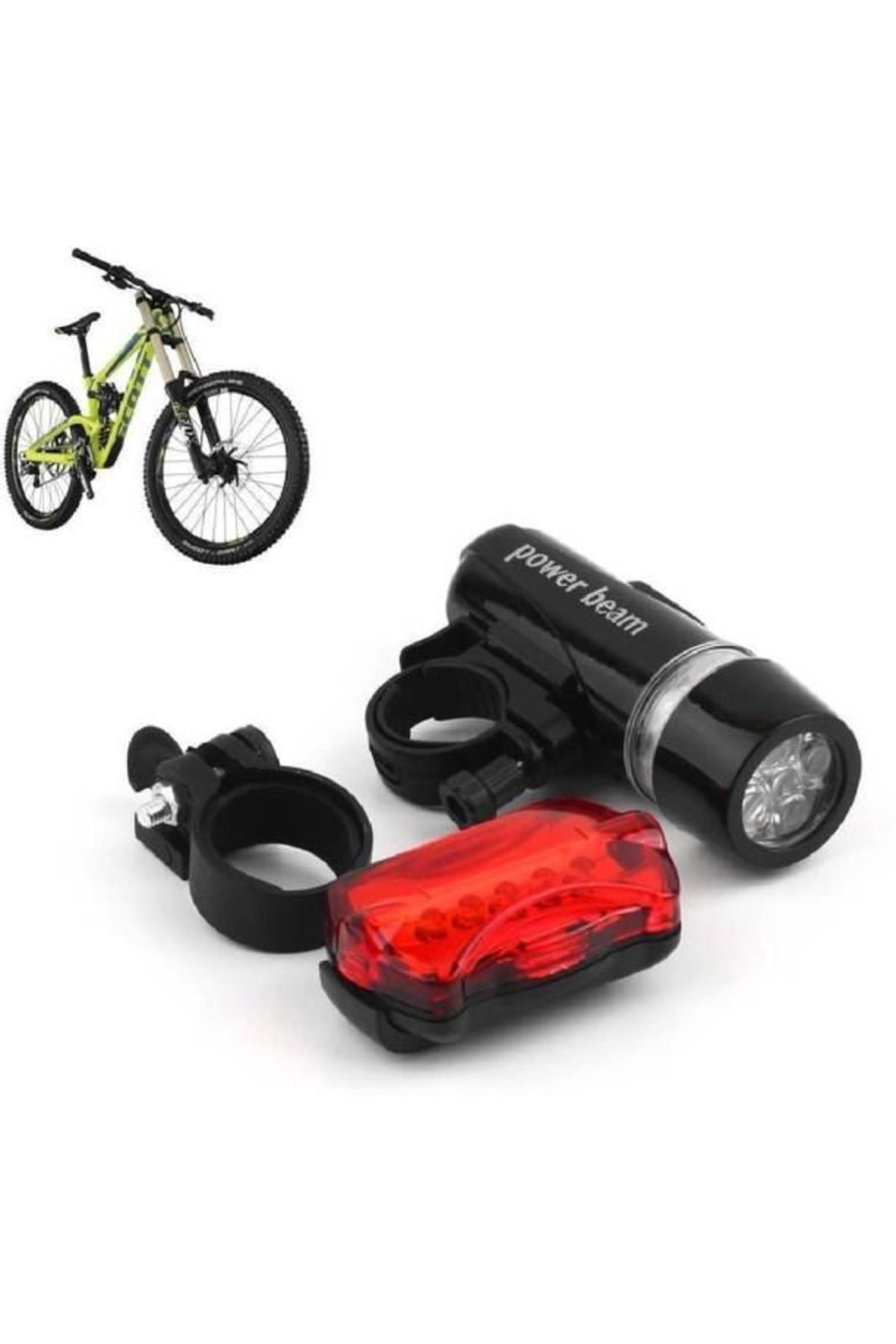 Diverse-Power Beam Bicycle Light Set - 5 LED Front + Rear - 7 Light Modes, Quick Handlebar Mount 3