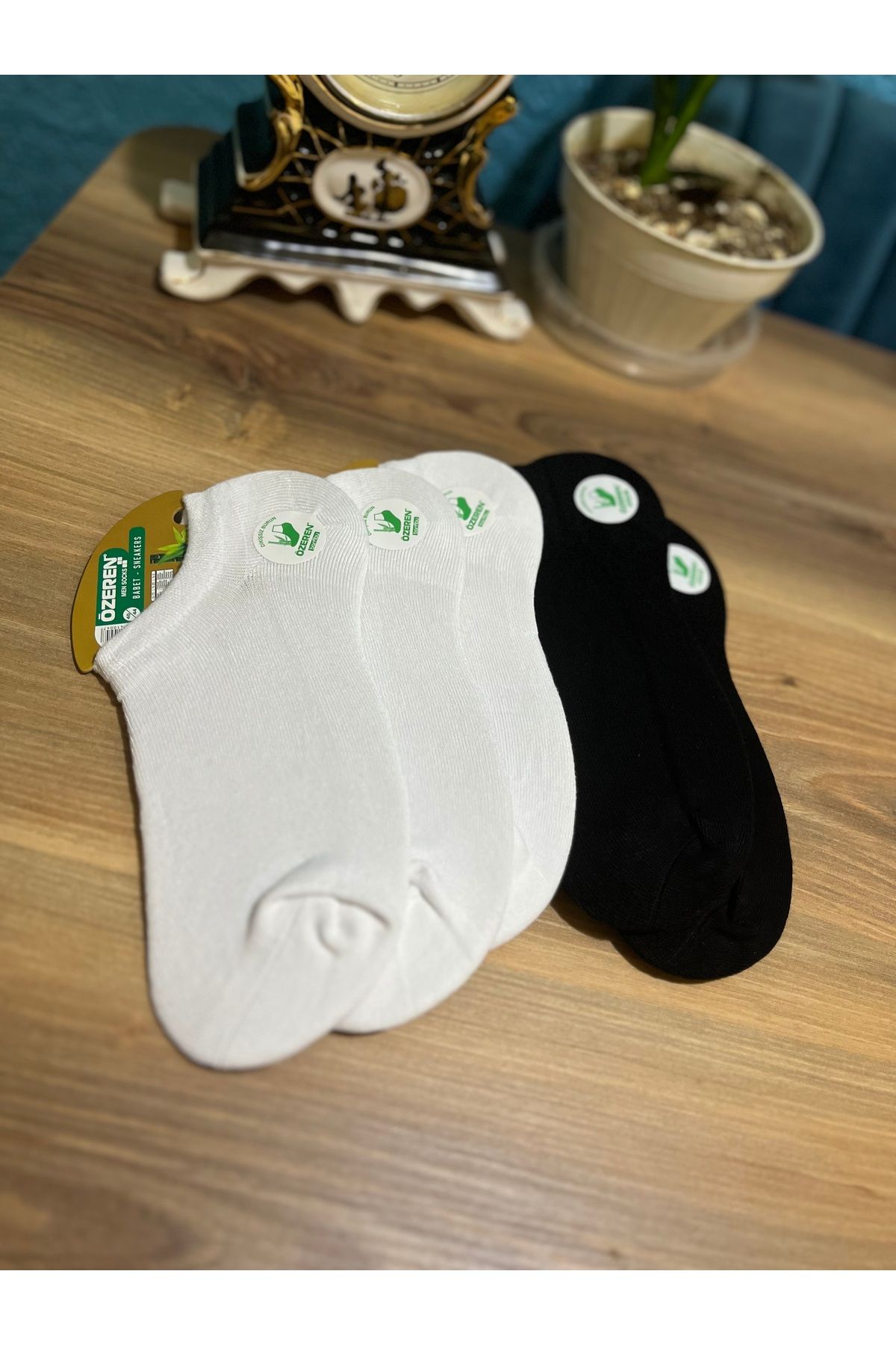 Özeren Çorap Erkek Bambu Dikişsiz Babet Sneakers Çorap 5’li Set