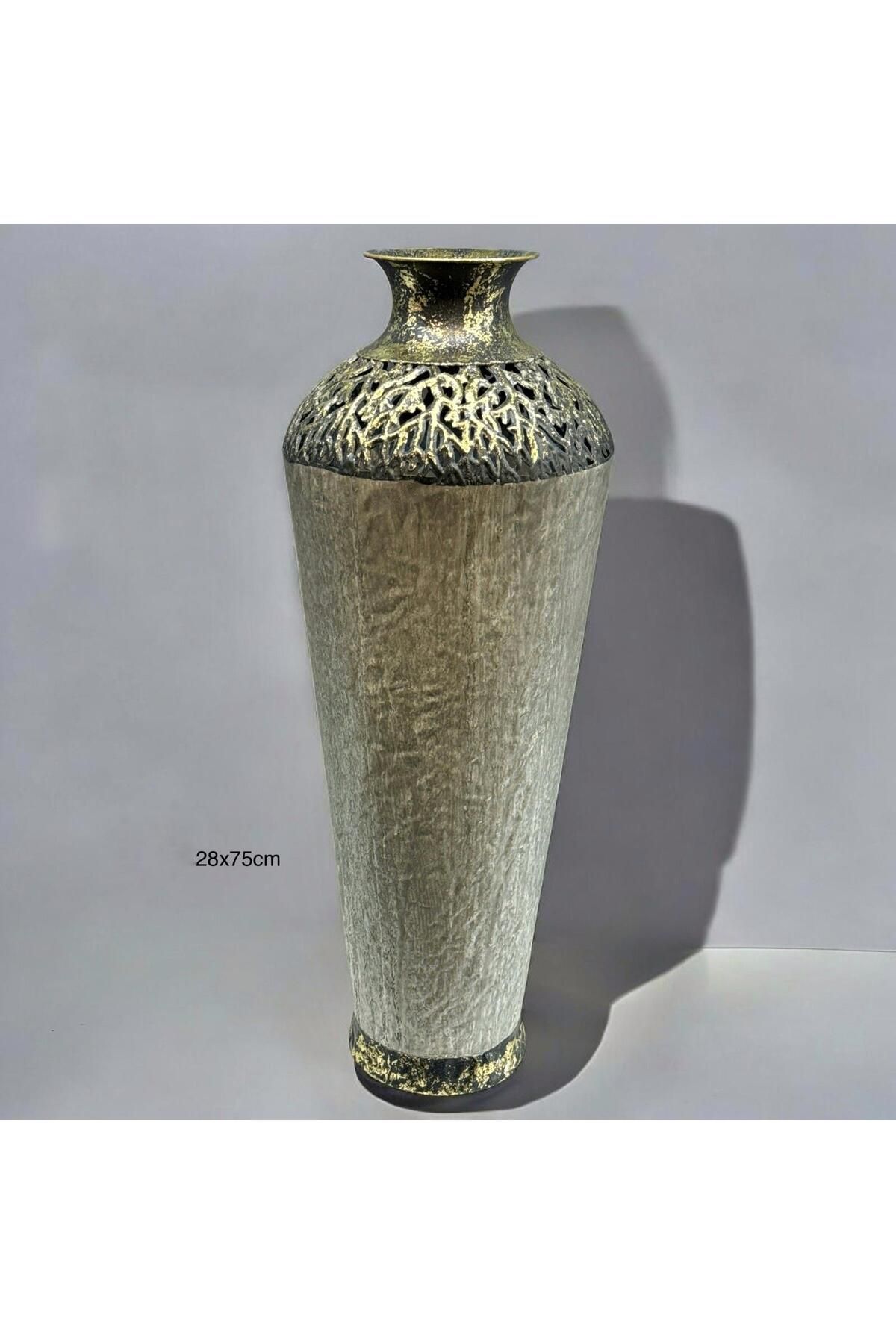 Hinora Eskitme Model Şık Dekoratif Vazo Büyük Boy 28x75cm