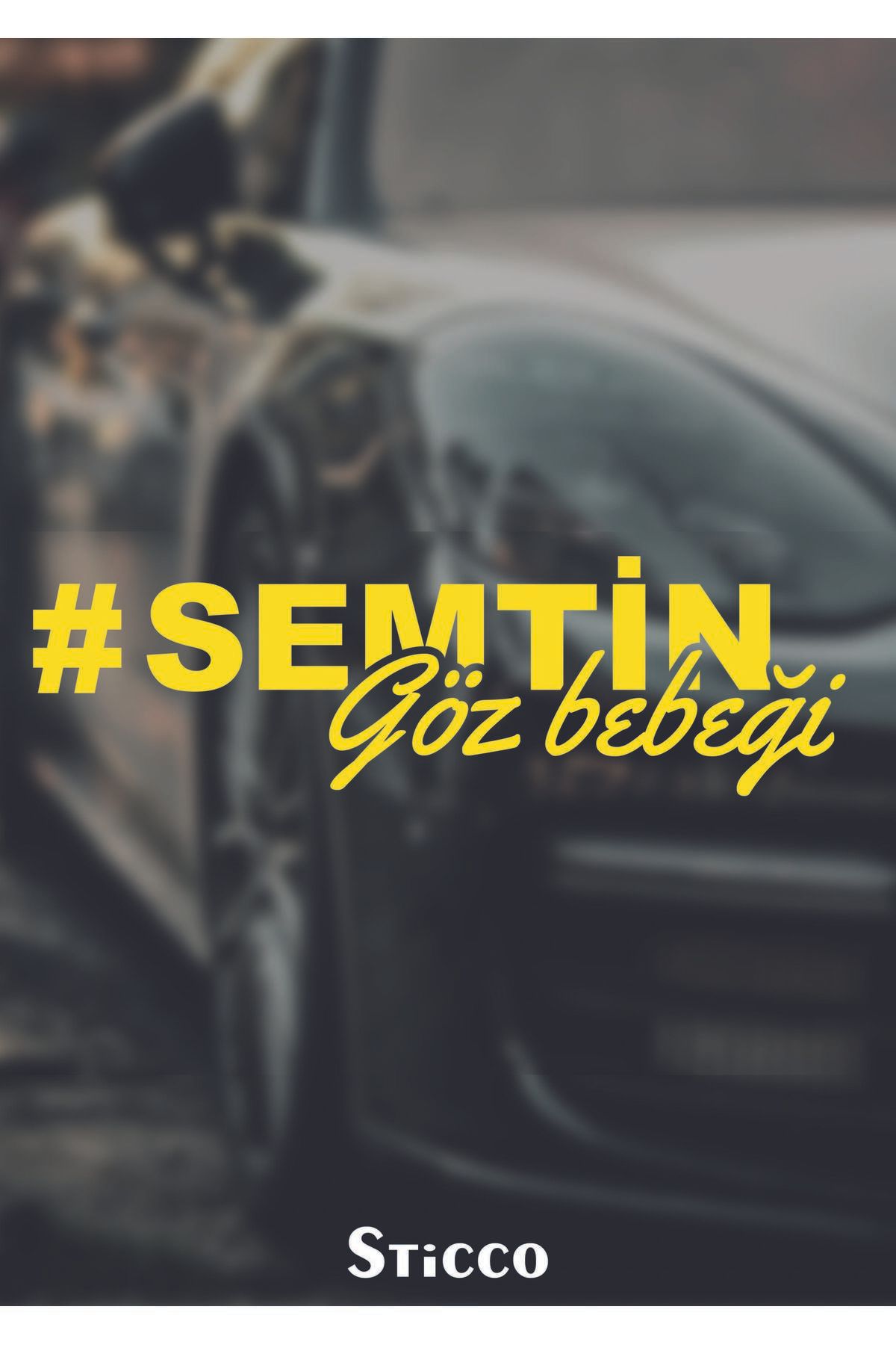Sticco Semtin Göz Bebeği Yazı Sticker JDM Araba-Motosiklet Cam Etiket Sticker 19x6cm