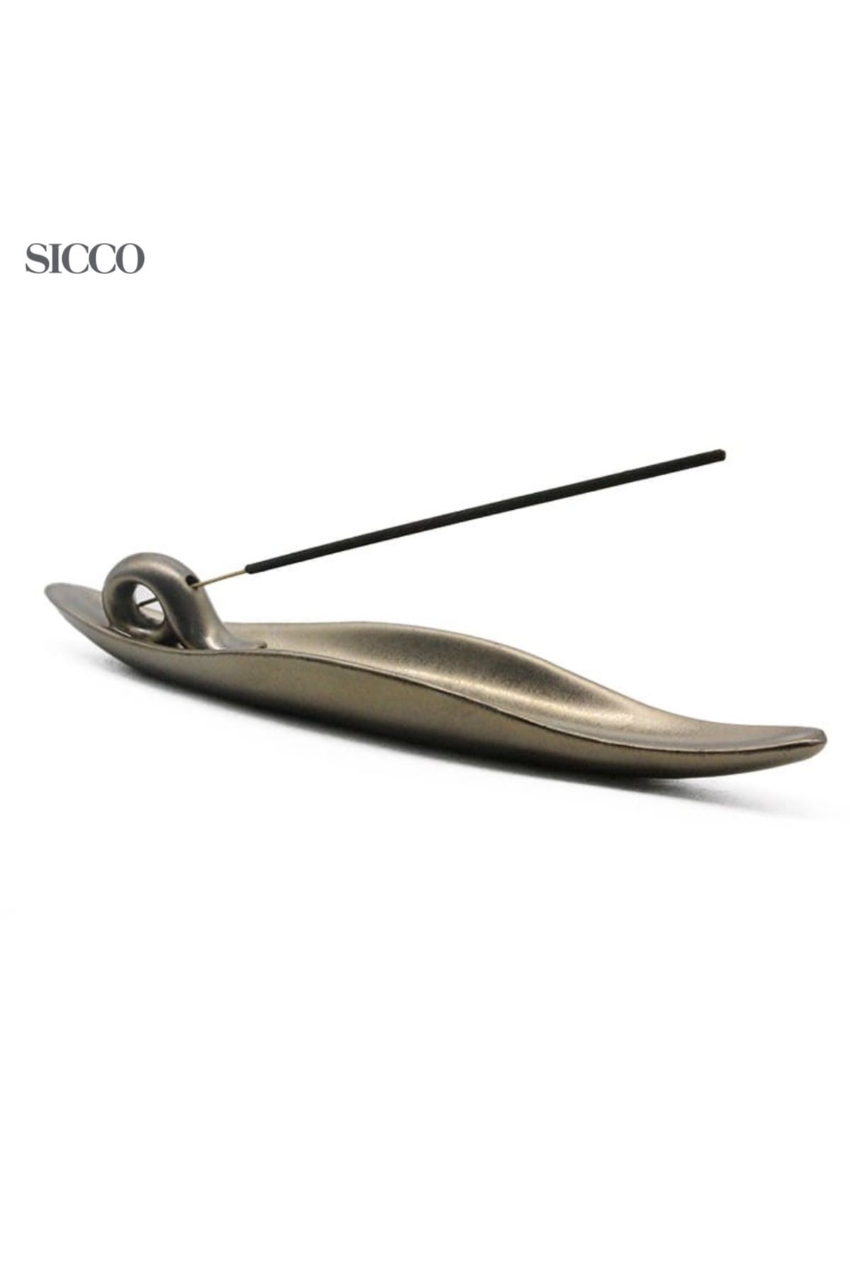 SİCCO Sicco - Kayık Formlu Seramik Tütsülük – 23 cm x 3,5 cm, El Yapımı Dekoratif Obje