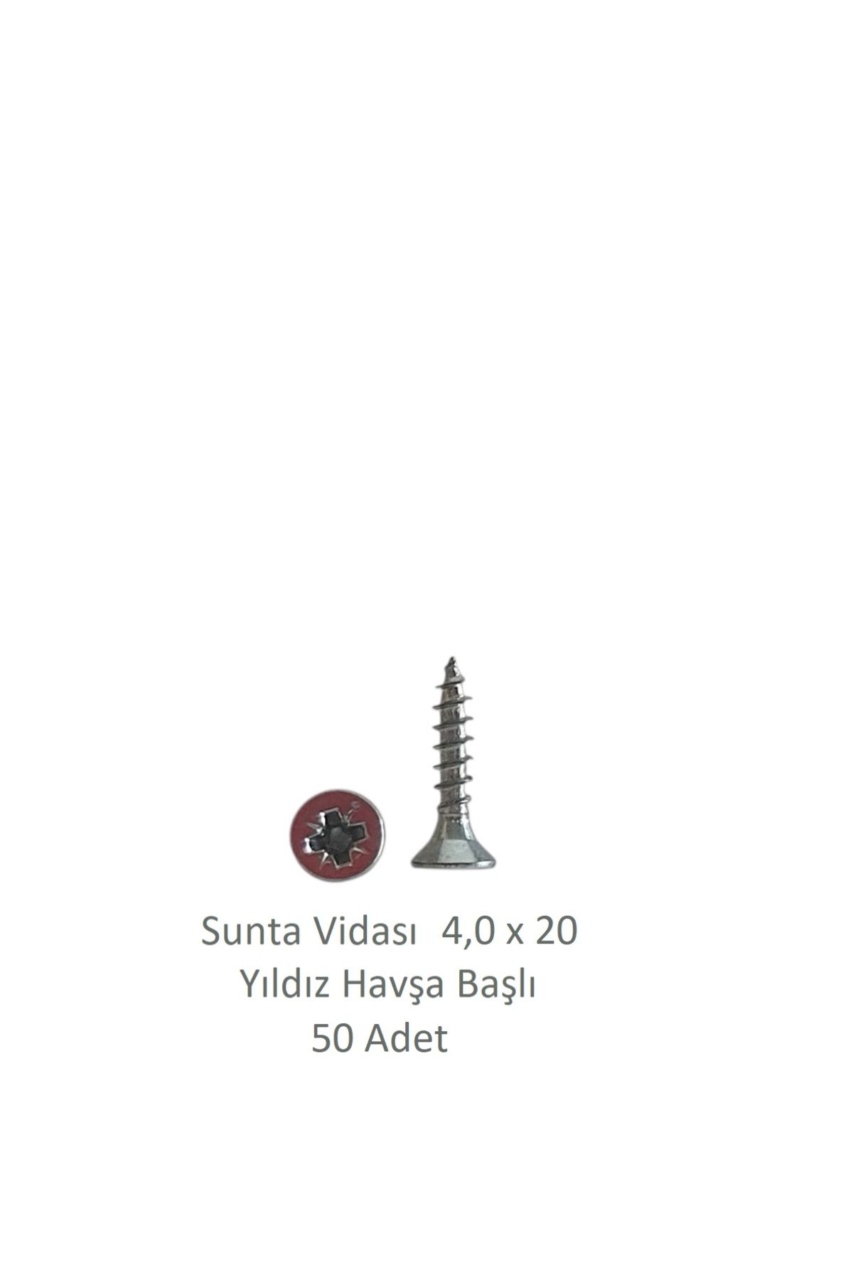Adilon Sunta Vidası 4,0 x 20 mm 50 Adet YHB Vida