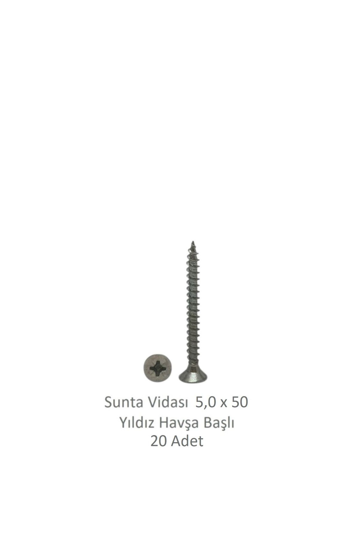 Adilon Sunta Vidası 5,0 x 50 mm 20 Adet YHB Vida