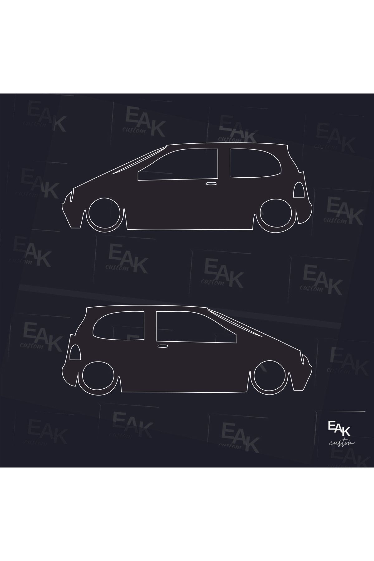 eakcustom RENAULT TWİNGO oto sticker (18cm x 5cm) (2ADET)