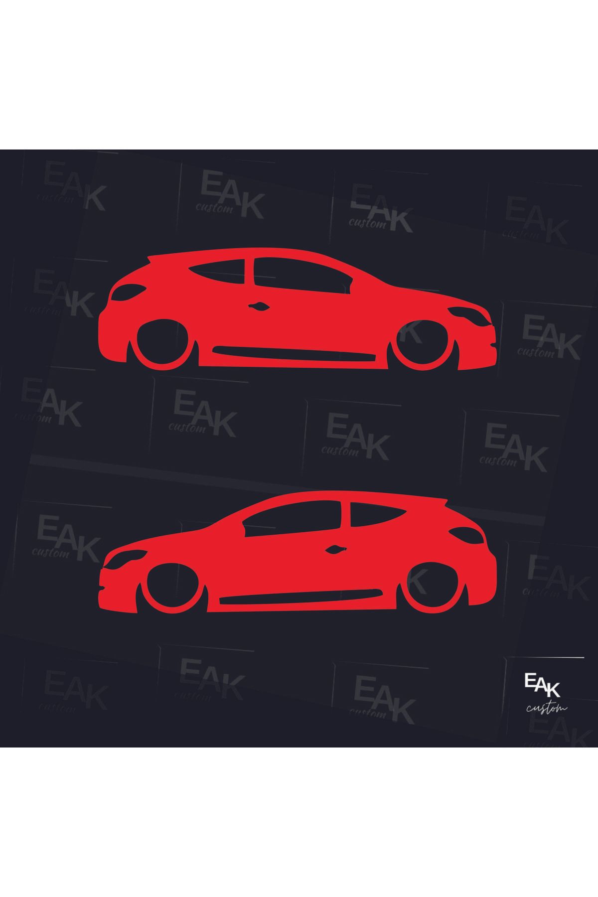 eakcustom RENAULT MEGANE 3 (COUPE) oto sticker (18cm x 5cm) (2ADET)