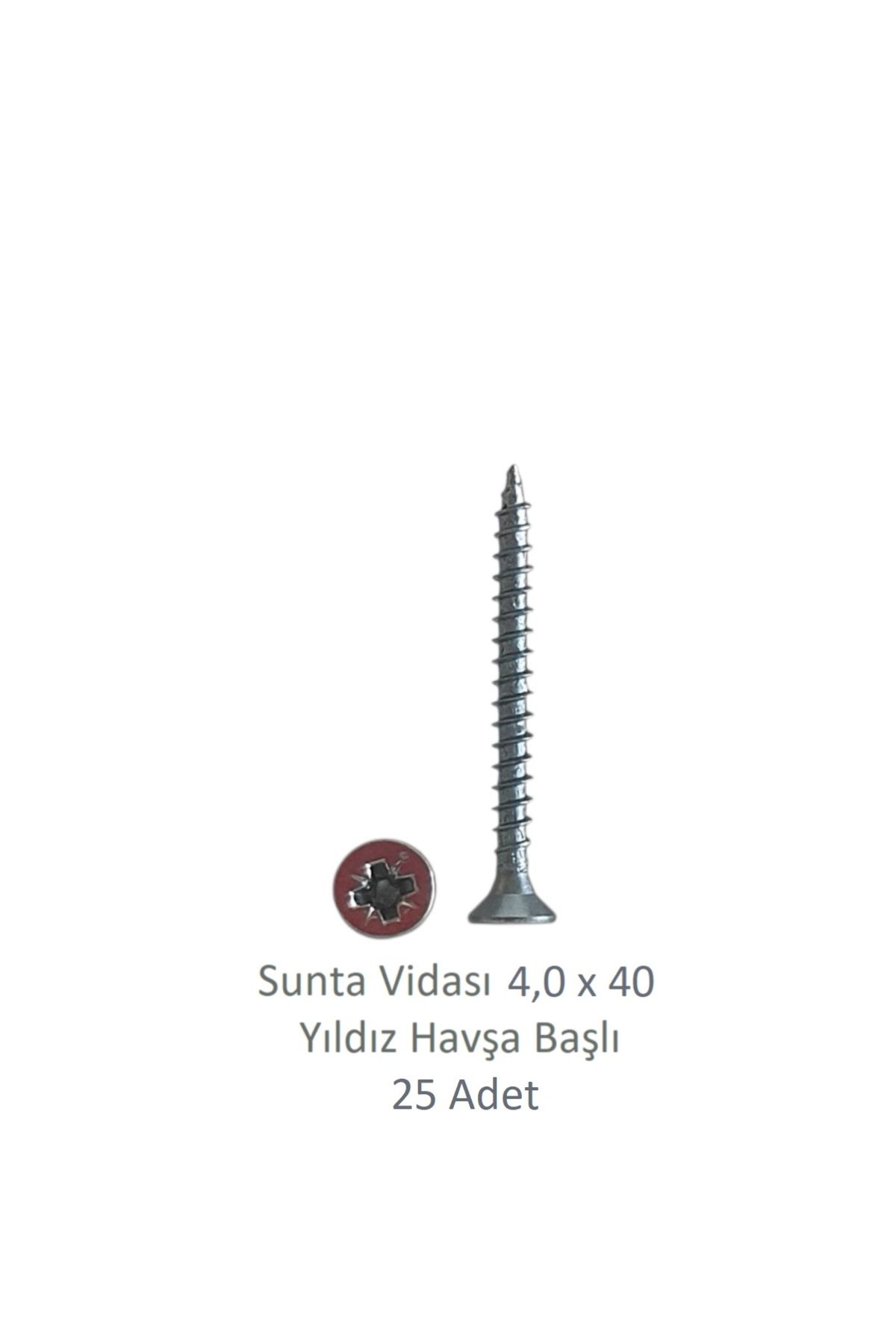 Adilon Sunta Vidası 4,0 x 40 mm 25 Adet YHB Vida