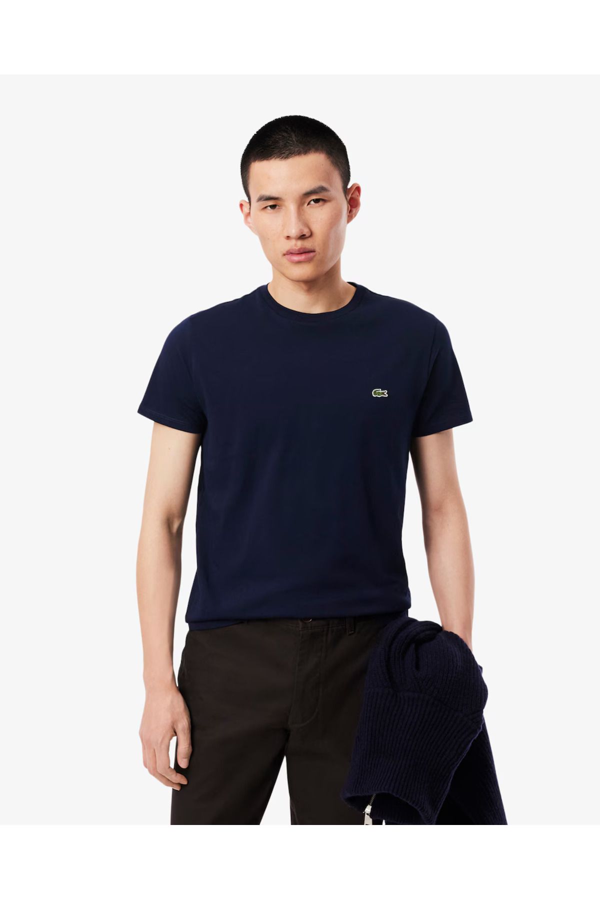 Lacoste Sport Erkek Slim Fit Bisiklet Yaka Lacivert T-Shirt