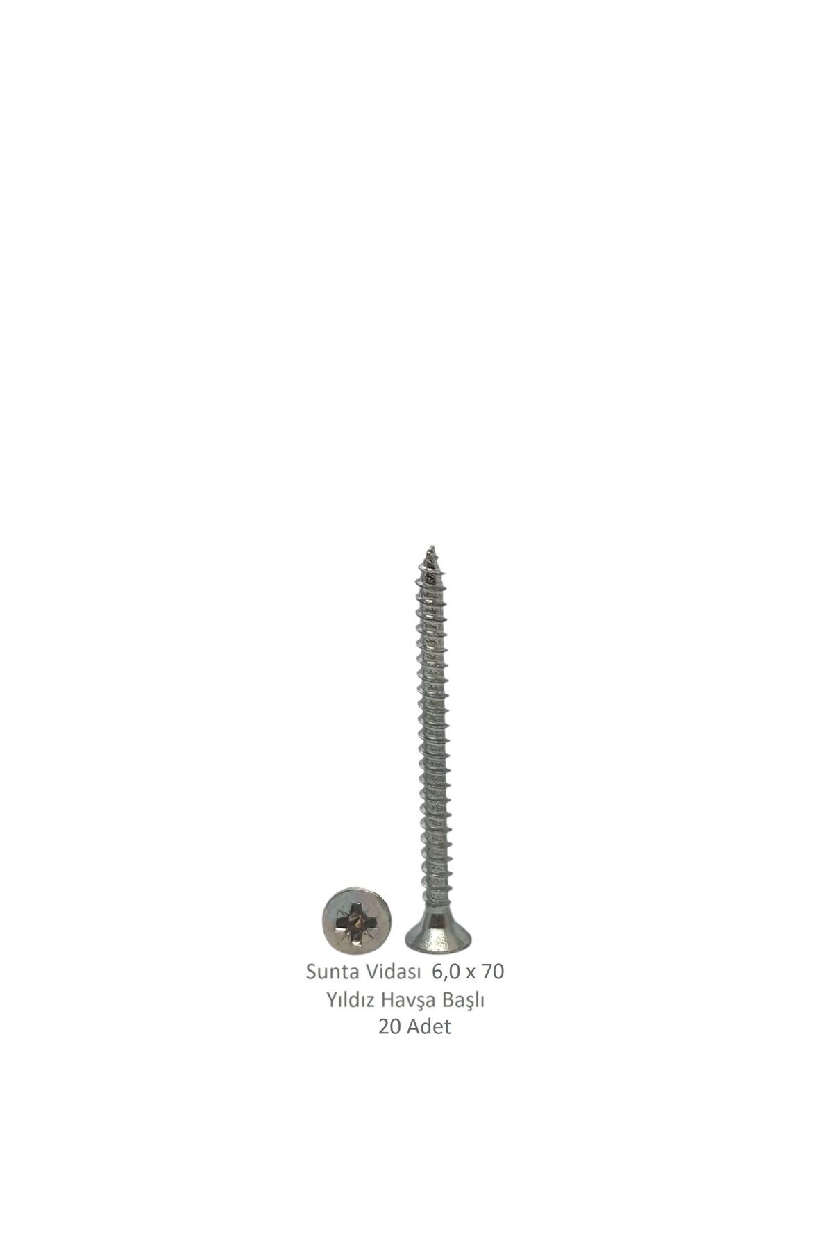 Adilon Sunta Vidası 6,0 x 70 mm 20 Adet YHB Vida