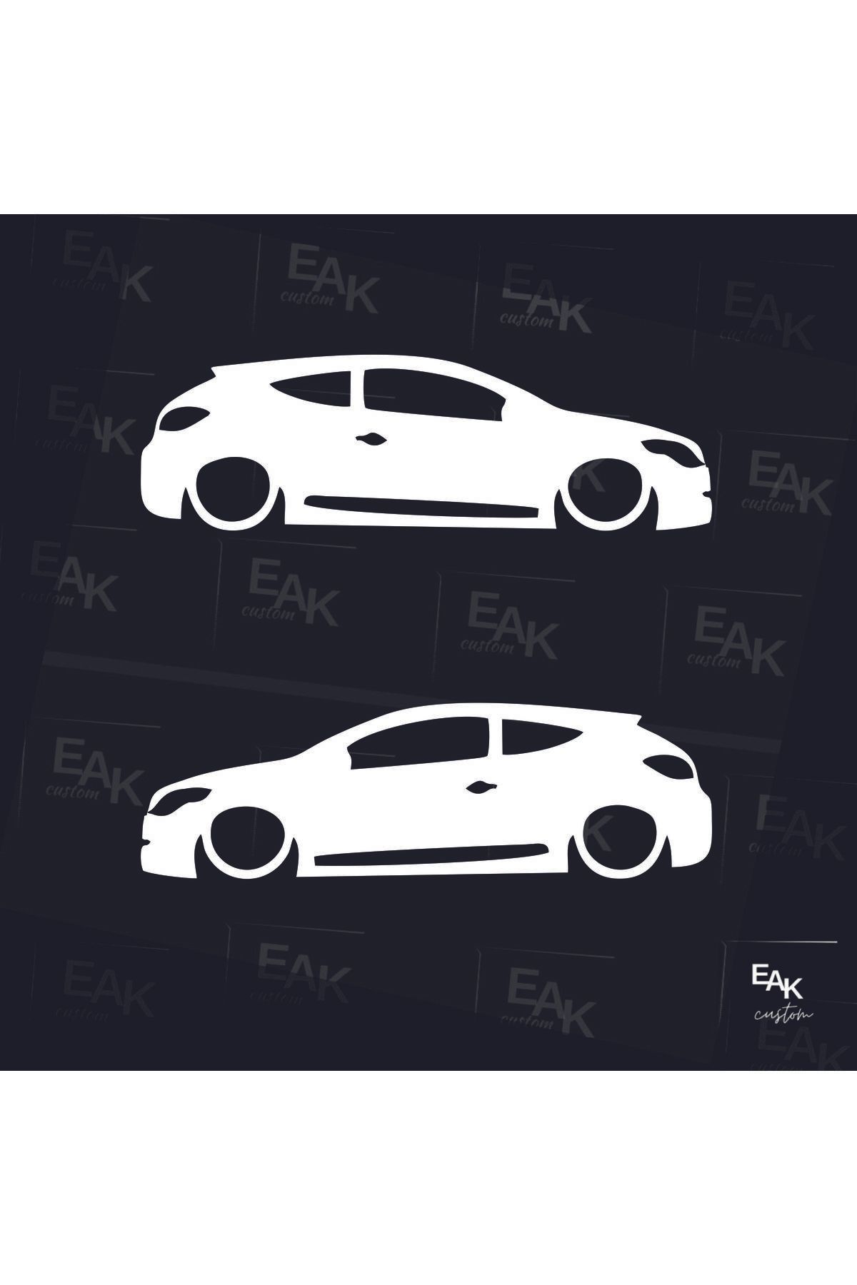 eakcustom RENAULT MEGANE 3 (COUPE) oto sticker (18cm x 5cm) (2ADET)