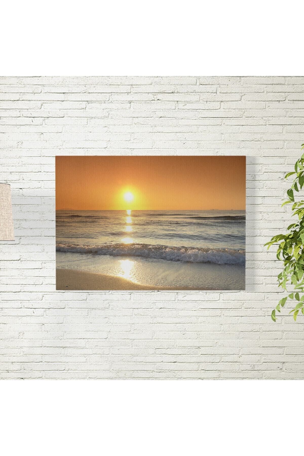 Elioure Denizde Gün Batımı Temalı 35x50 cm Poster, Evinize Sıcaklık Katacak Dekorasyon