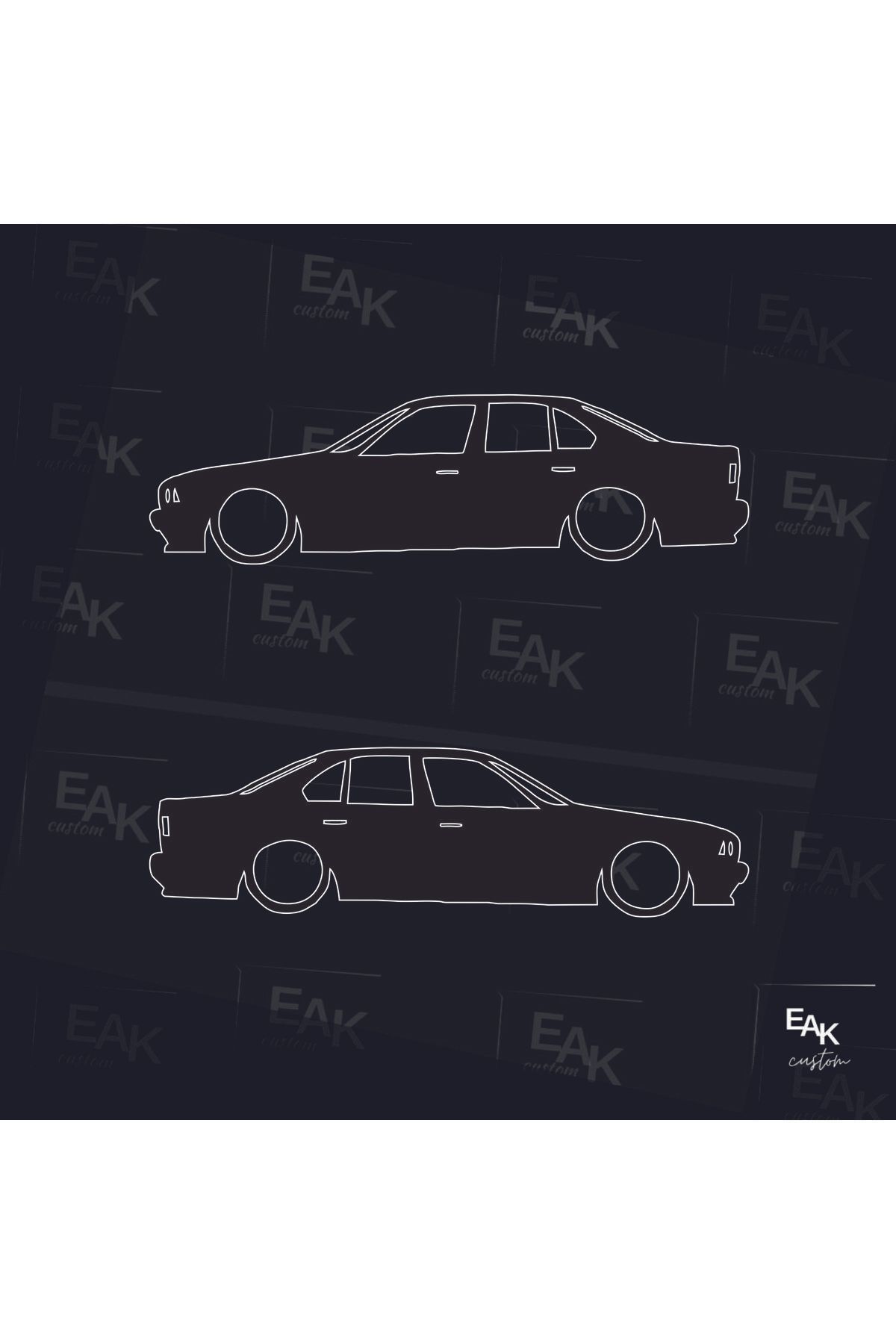 eakcustom BMW E34 5 SERİES oto sticker (18cm x 5cm) (2ADET)