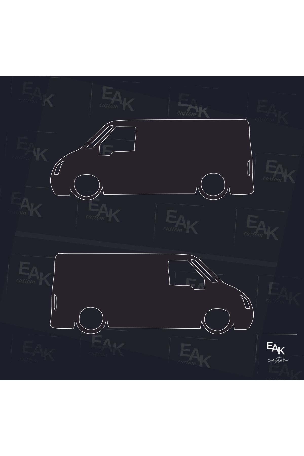 eakcustom FORD TRANSİT oto sticker (18cm x 7cm) (2ADET)