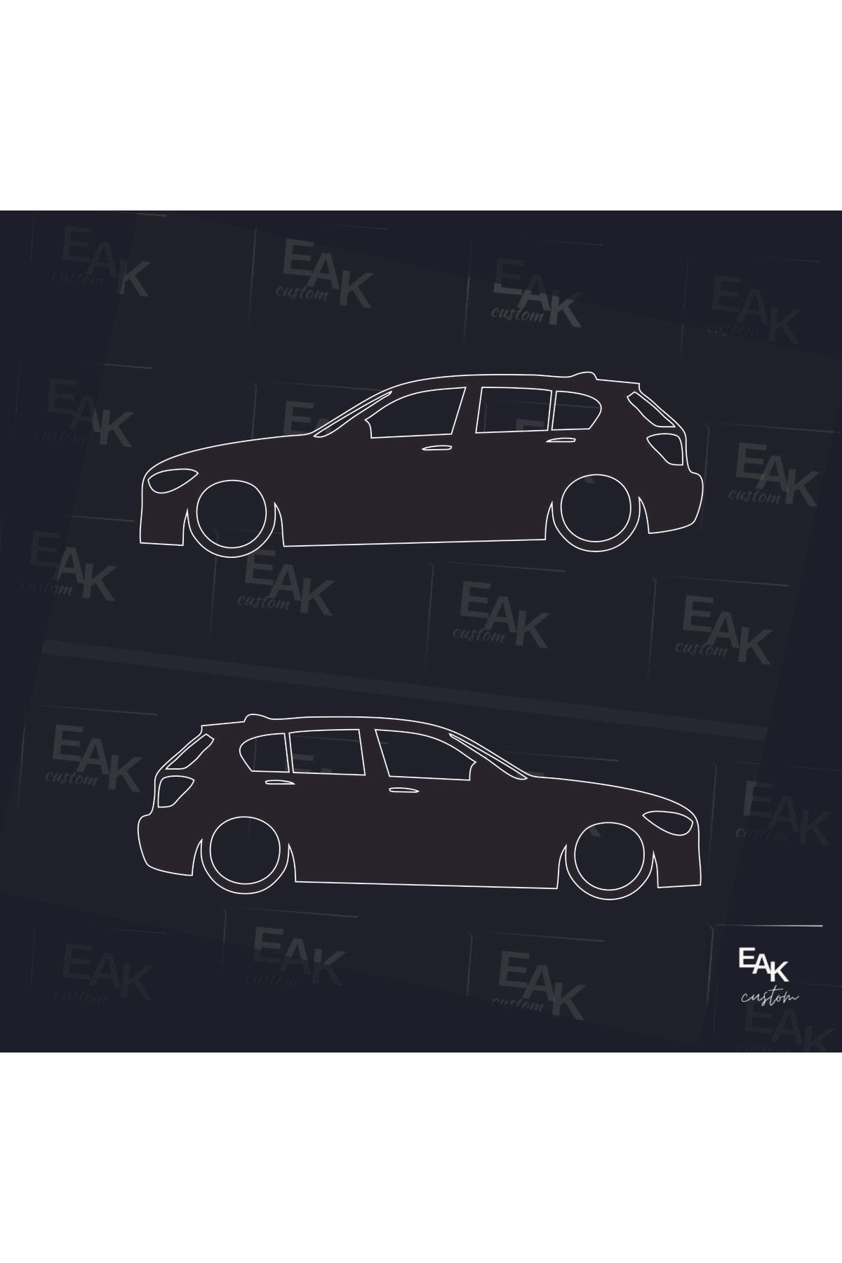 eakcustom BMW 1 SERİES oto sticker (18cm x 6cm) (2ADET)