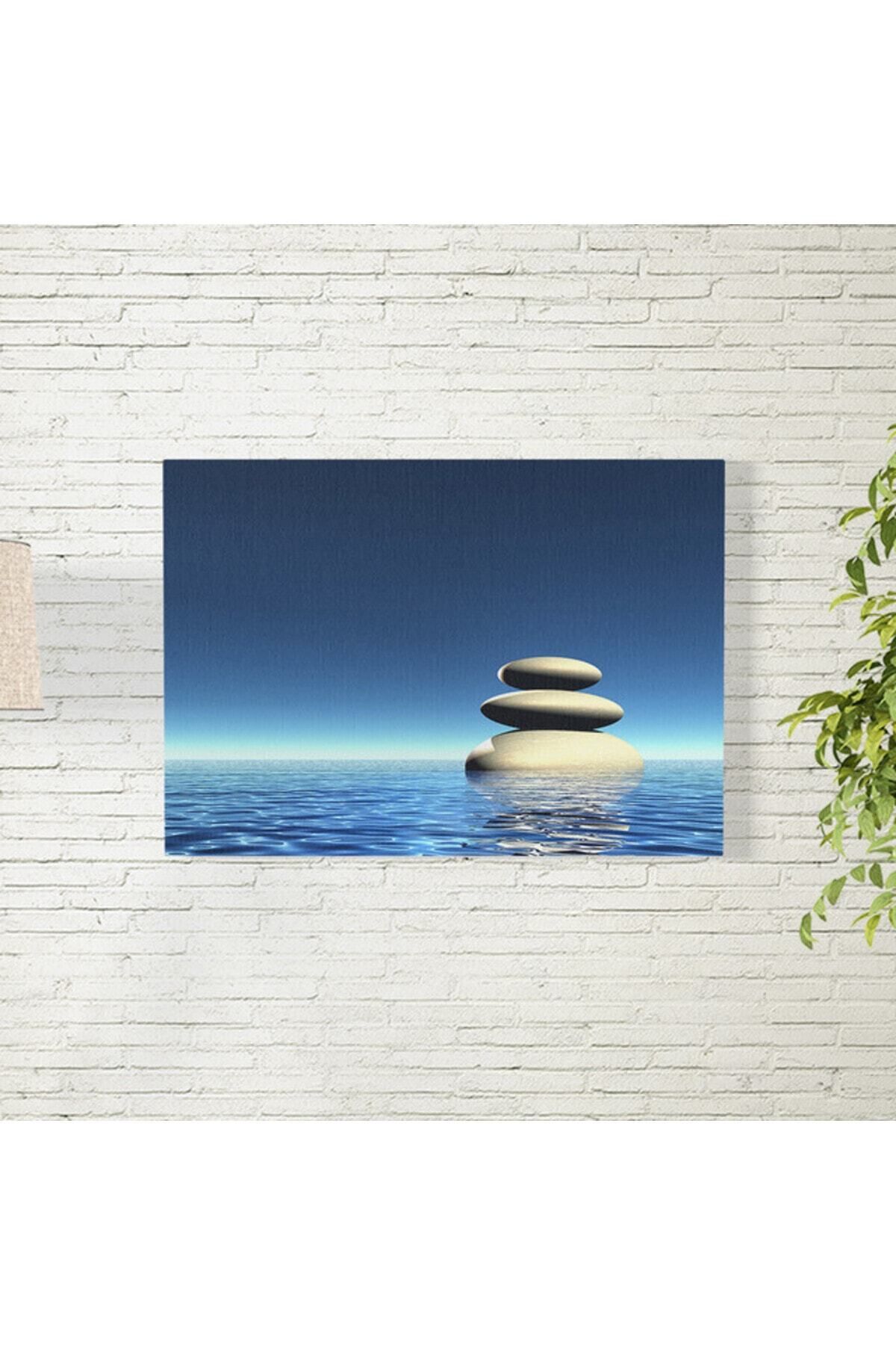 Elioure Su Üstündeki Taşlar Temalı 35x50 cm Çerçevesiz Duvar Posteri