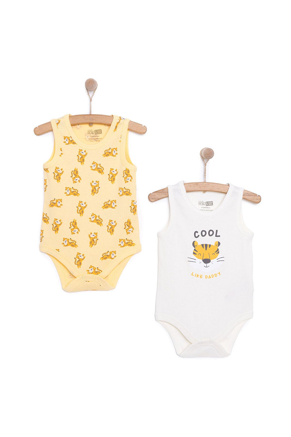 ebebek Hello Baby HelloBaby Erkek Bebek 2li Atlet Body Bisiklet Yaka Turuncu