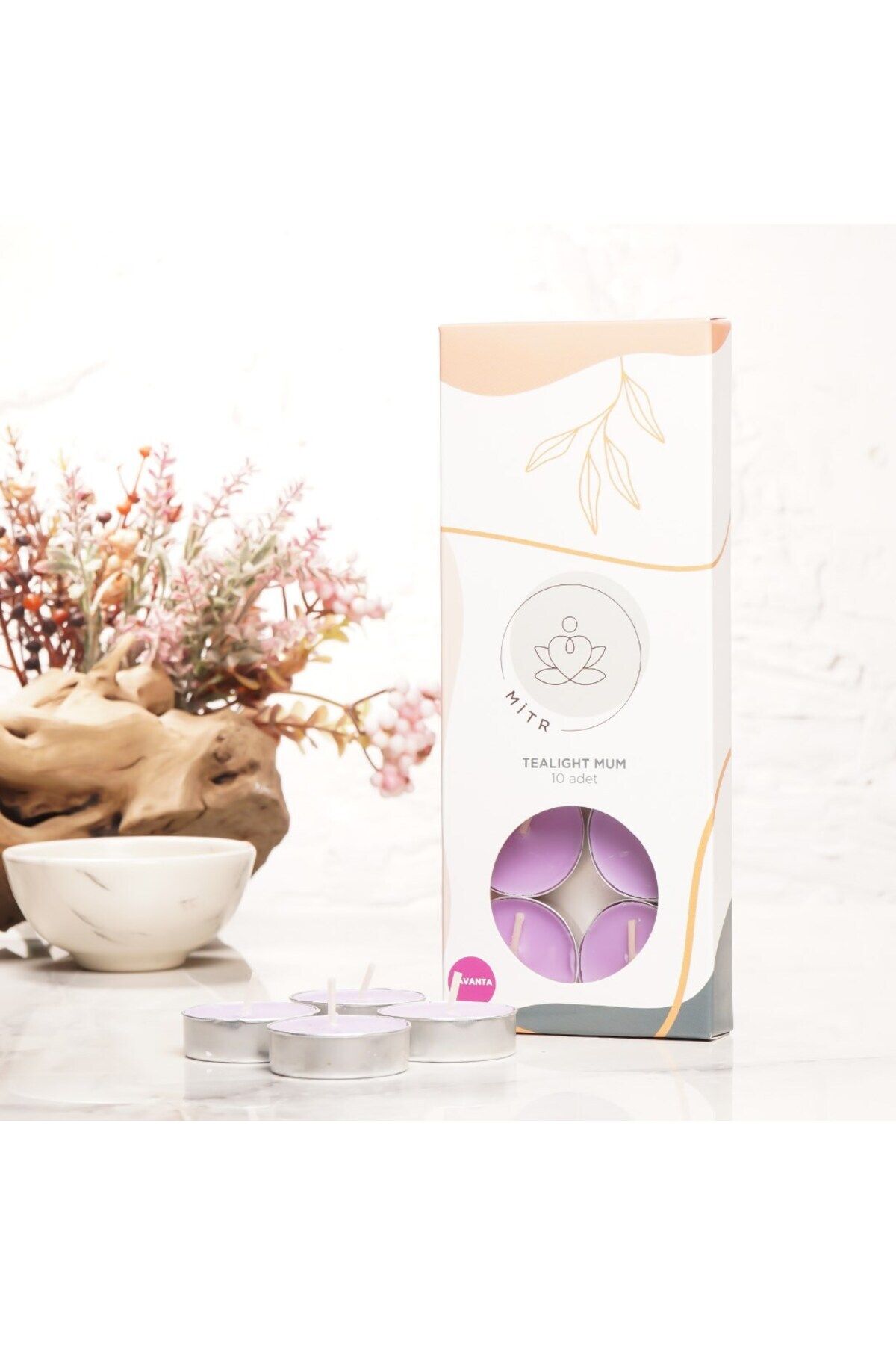 Elioure Lavanta Kokulu Tealight Mum, Sükunet ve Ferahlık Hissi Veren Aydınlatma