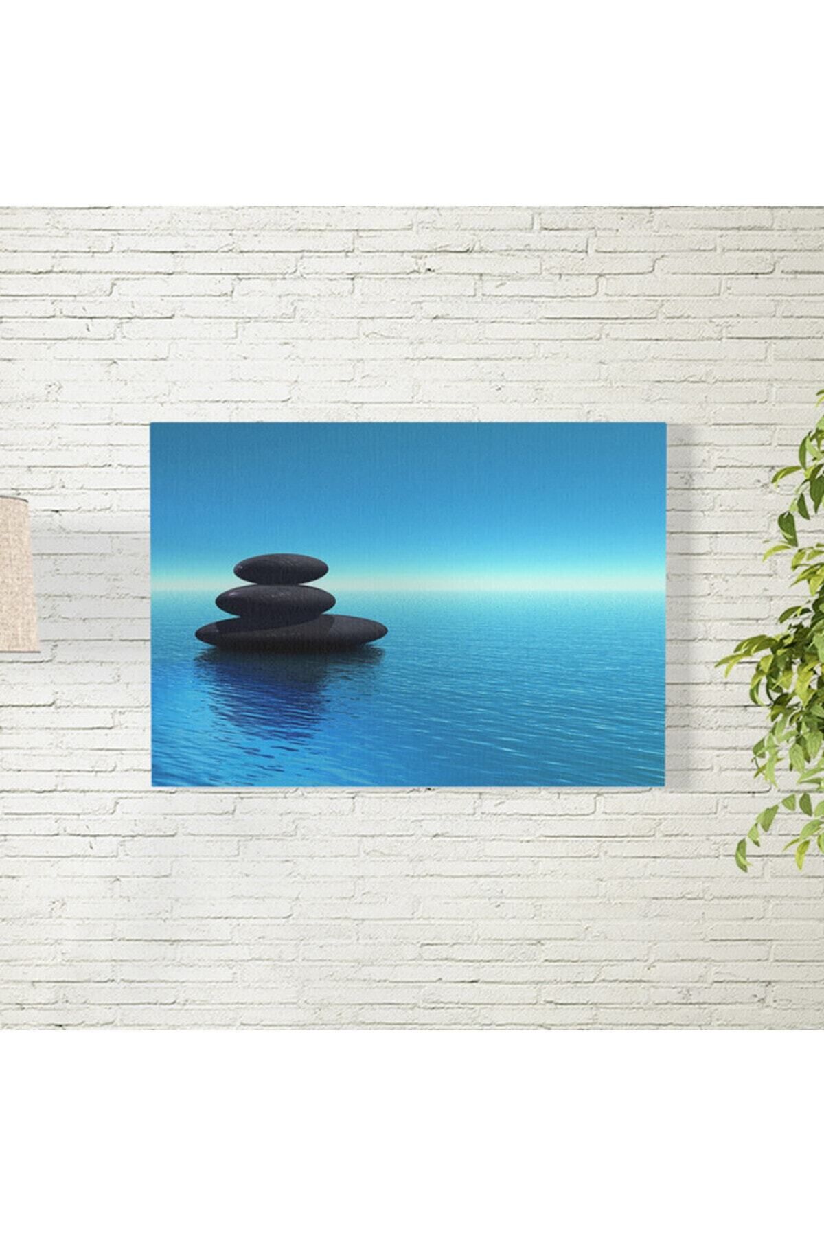 Elioure Su Üstündeki Taşlar 35x50 cm Doğa Temalı Renkli Poster