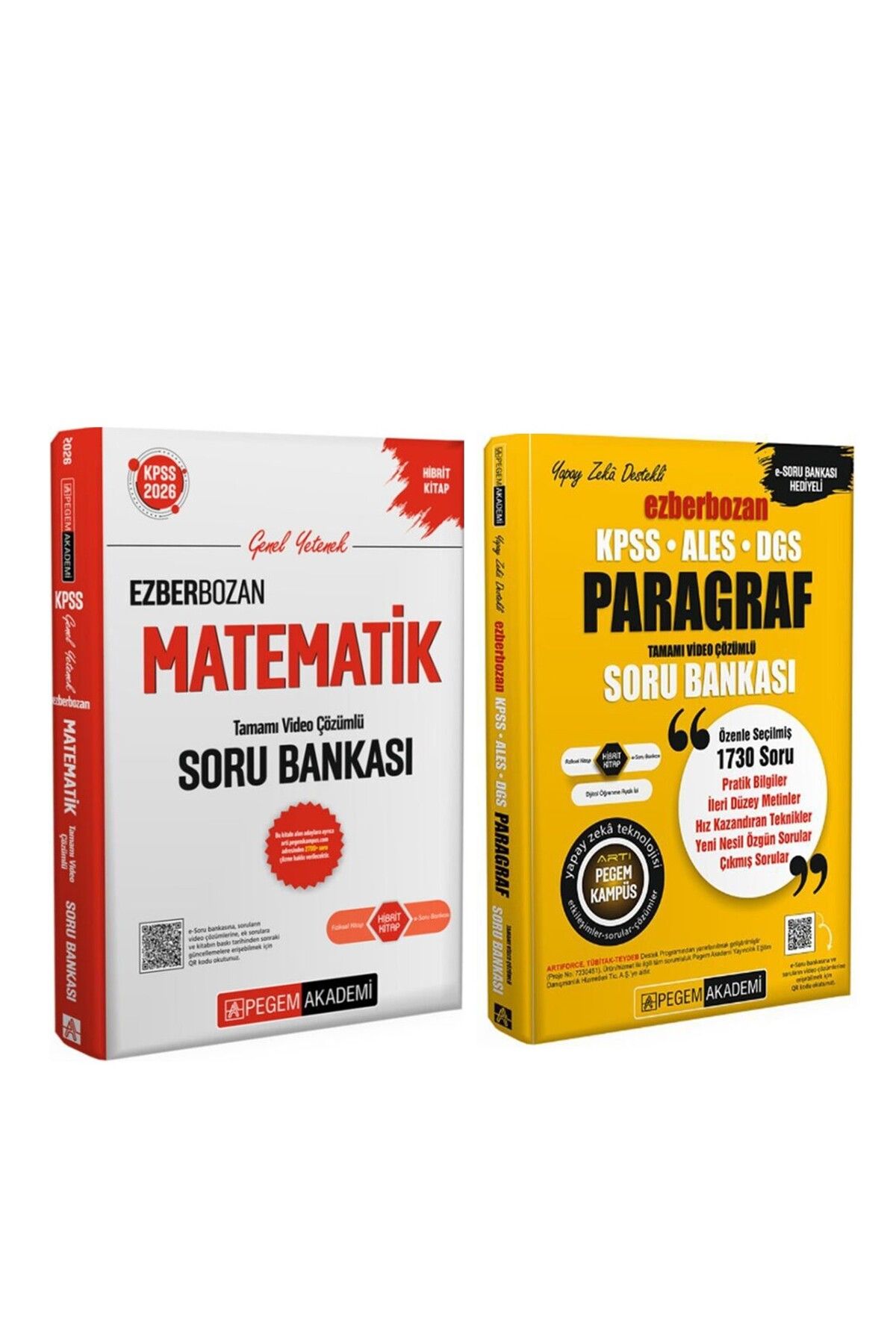 Ankara Kitap Merkezi Pegem 2026 KPSS Ezberbozan Matematik ve Paragraf Soru Bankası Seti 2 Kitap