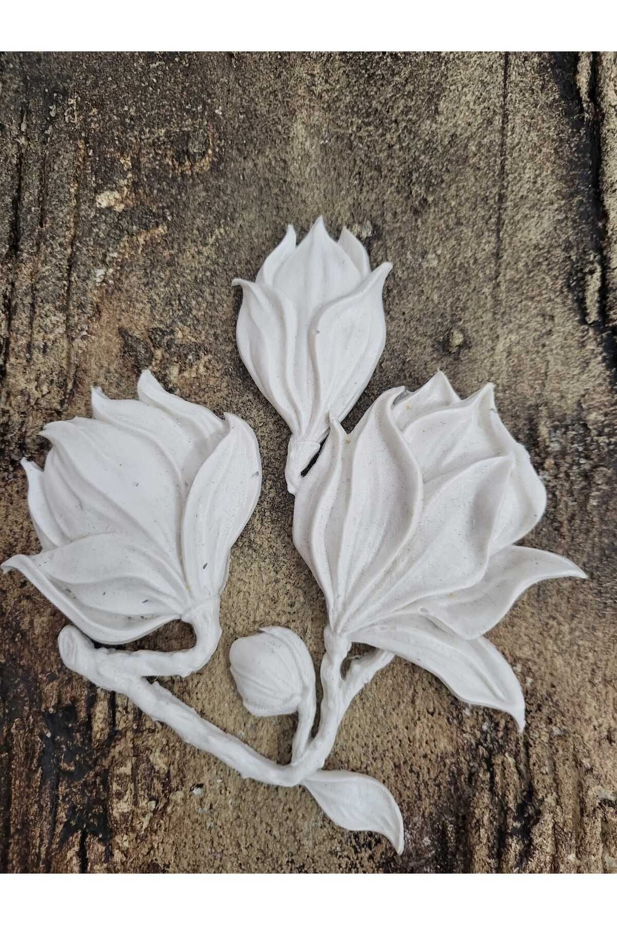 Elioure Esnek Gül Goncası Aplik 13x10 cm, Ahşap, Mobilya Süsleme