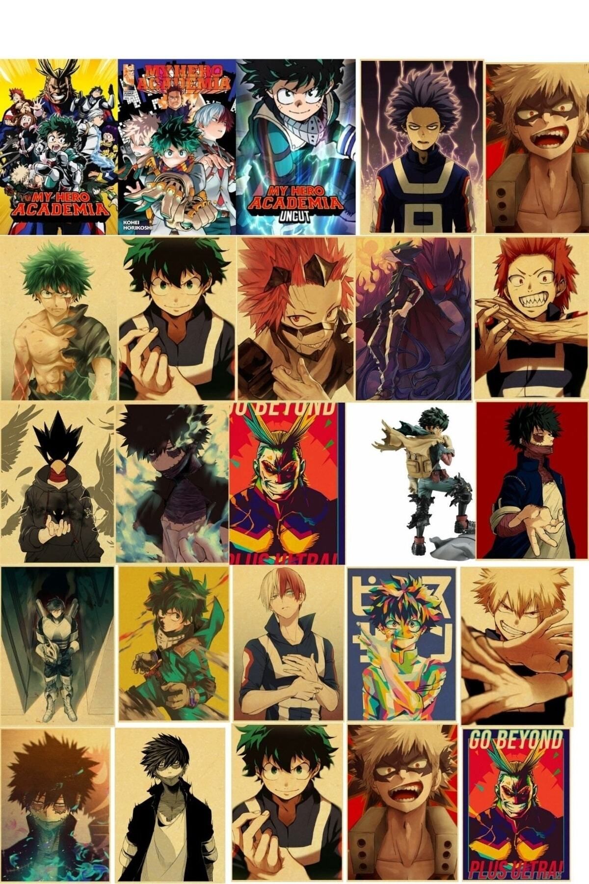 Elioure Anime Poster Seti, Retro Stil, 34 Adet, 10x15 cm, Dekoratif ve Şık Görünüm