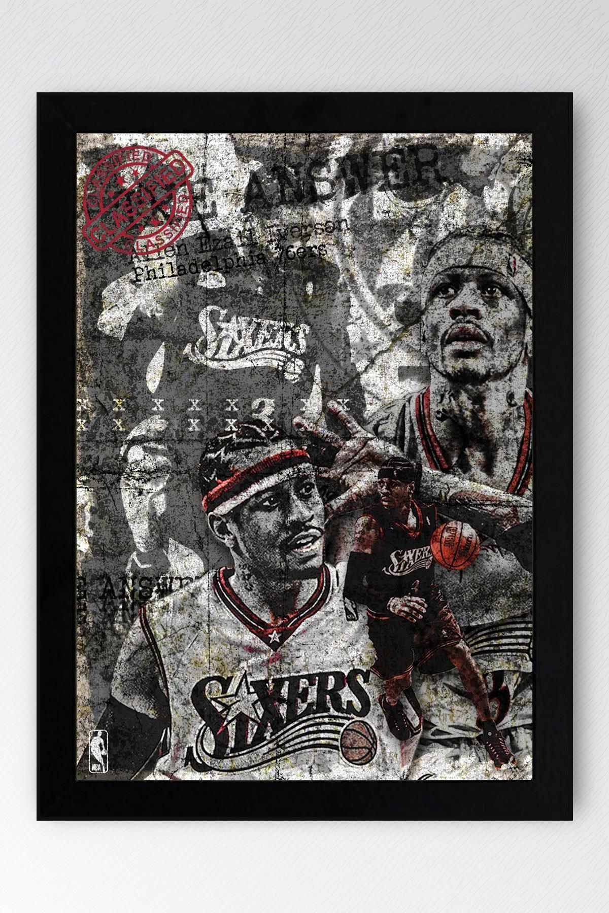 Saturn Allen Iverson Çerçeveli Tablo - Basketbol NBA Posteri Tablo