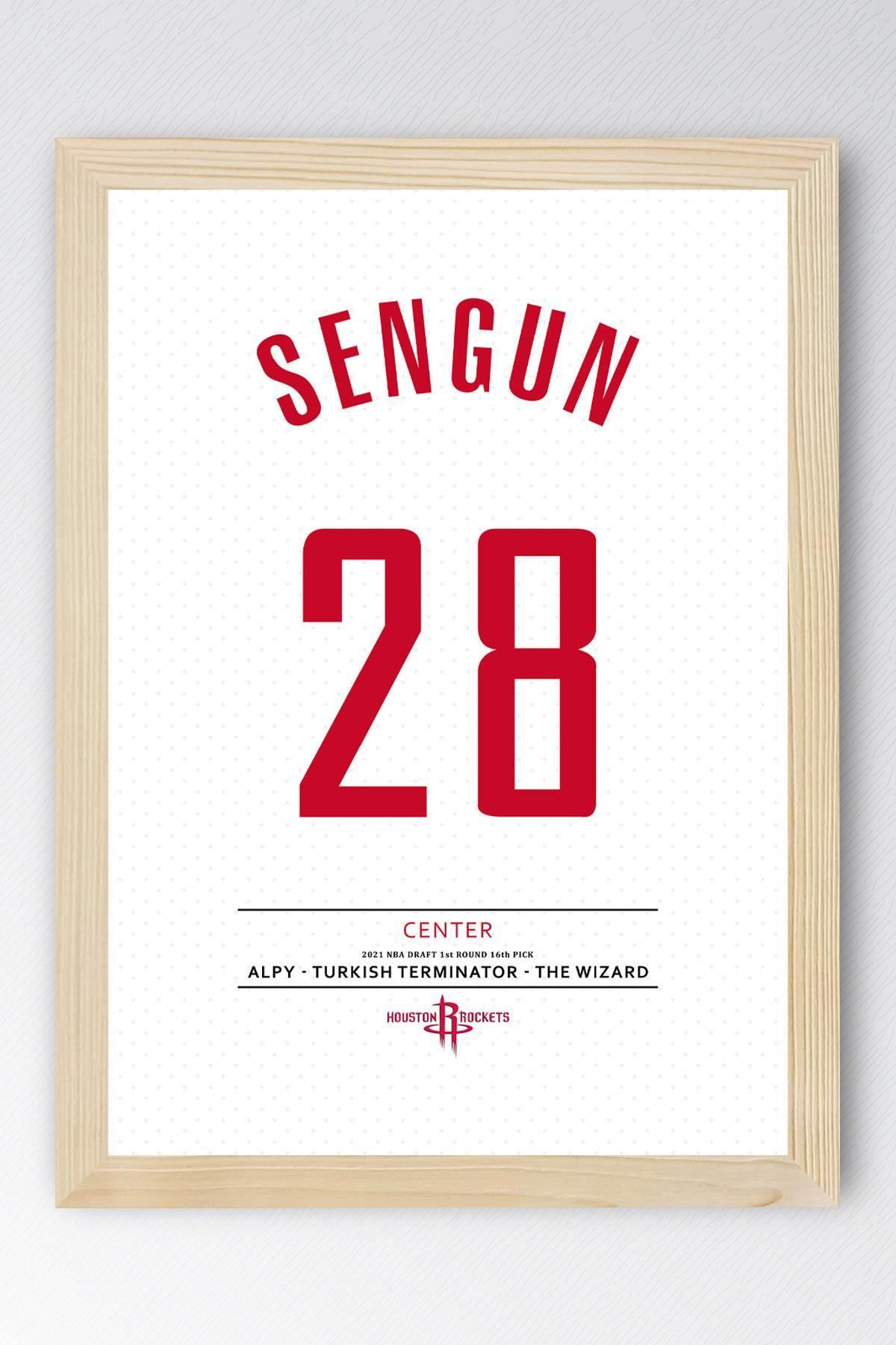 Saturn Alperen Şengün Forma Çerçeveli Tablo - NBA Houston Rockets Jersey