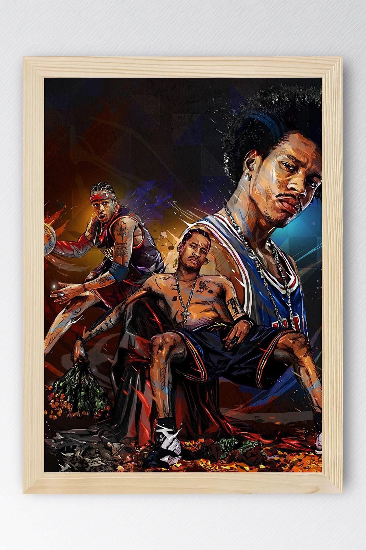 Saturn Allen Iverson Çerçeveli Tablo - Basketbol NBA Posteri Tablo