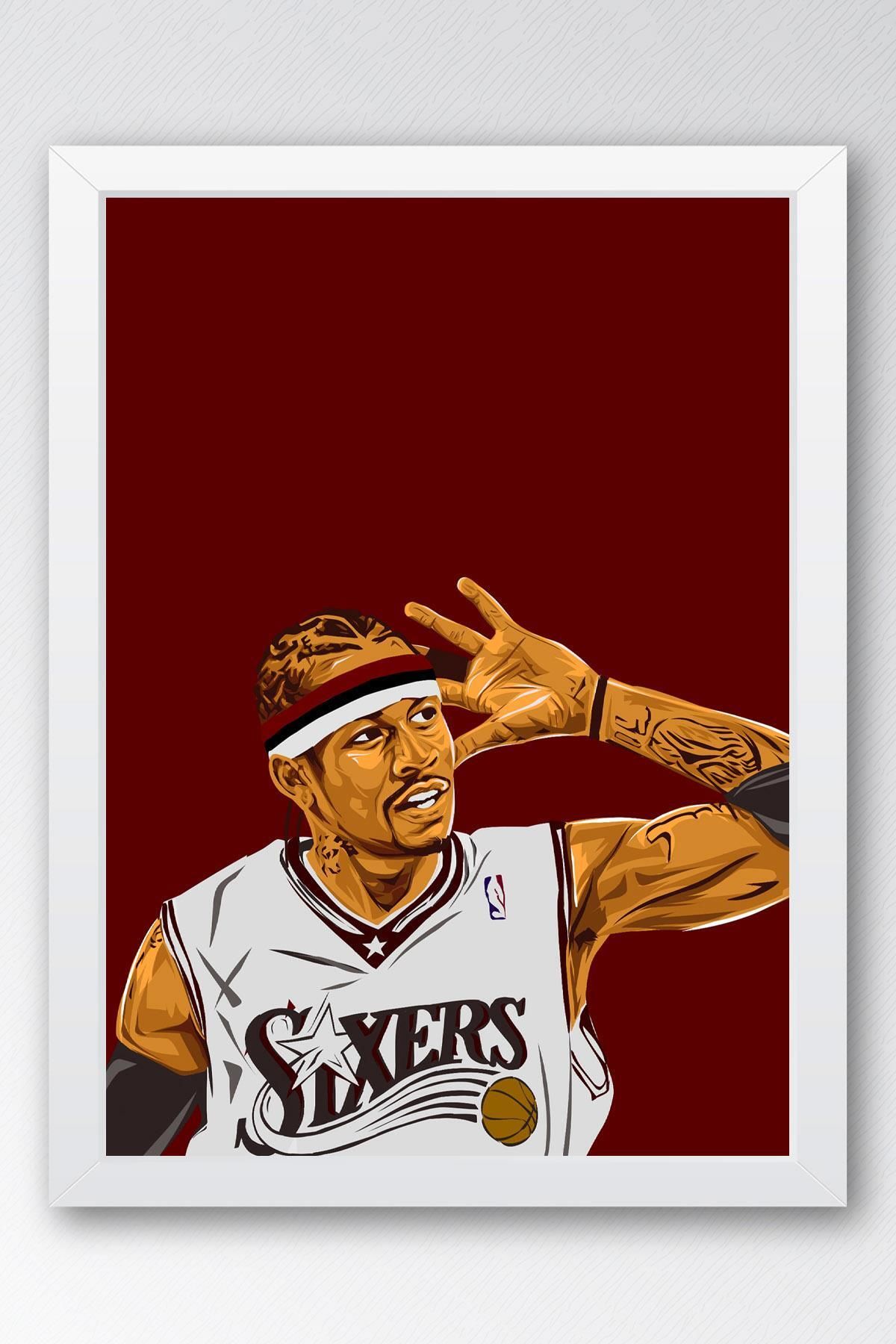 Saturn Allen Iverson Çerçeveli Tablo - The Answer Basketbol NBA Posteri Tablo