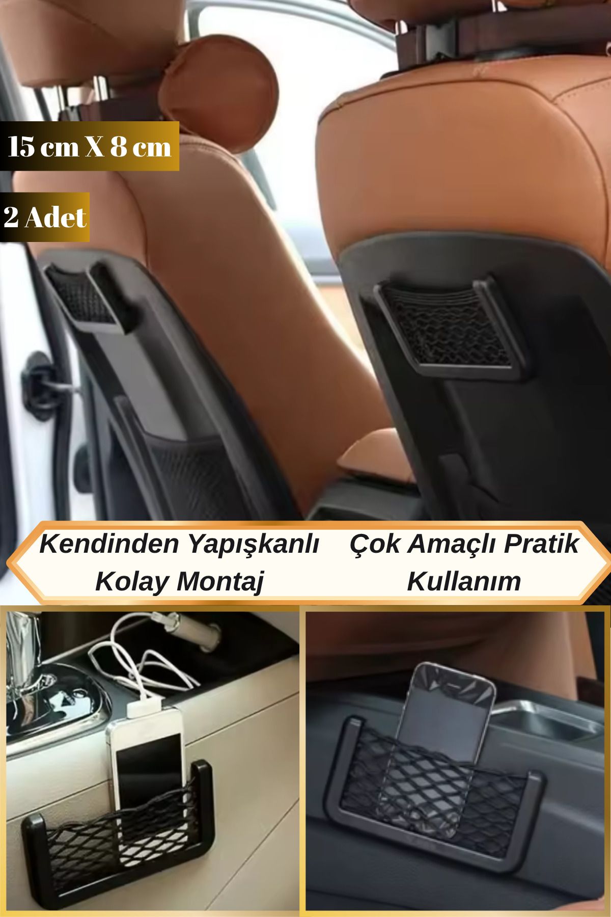 Hane Dostu 2 Adet 15 Cm File Model Torpido Ve Koltuk Arkası Araç İçi Telefon Tutucu | Gözlük Aksesuar Tutucu
