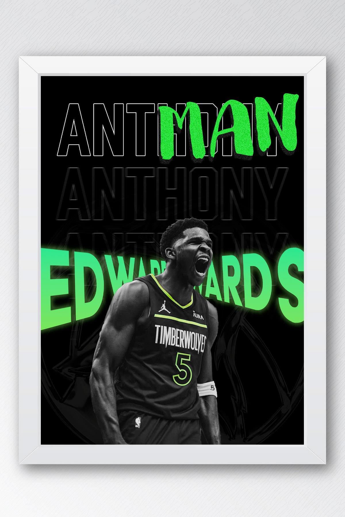 Saturn Anthony Edwards Çerçeveli Tablo - Antman NBA Posteri Tablo